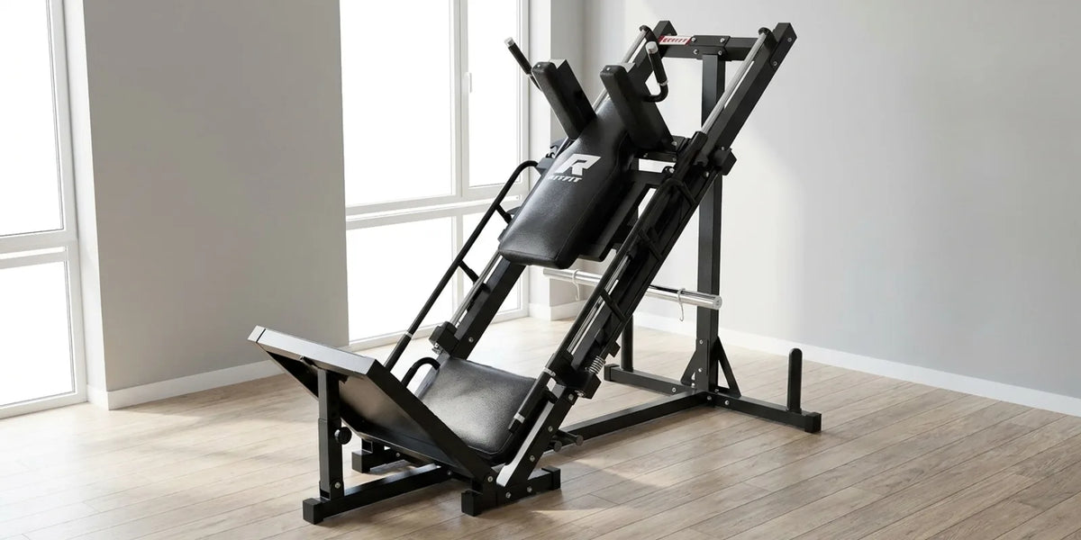 RitFit BLP01 3-in-1 leg press and hack squat machine in a bright home gym