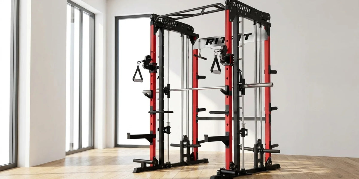 RitFit M1 PRO all-in-one Smith machine in a bright home gym