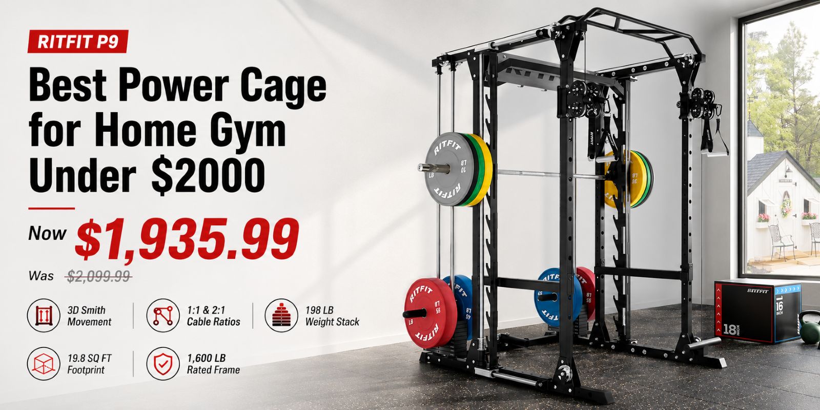 Best Power Cage for Home Gym Under $2000 in 2026: RitFit P9 Guide
