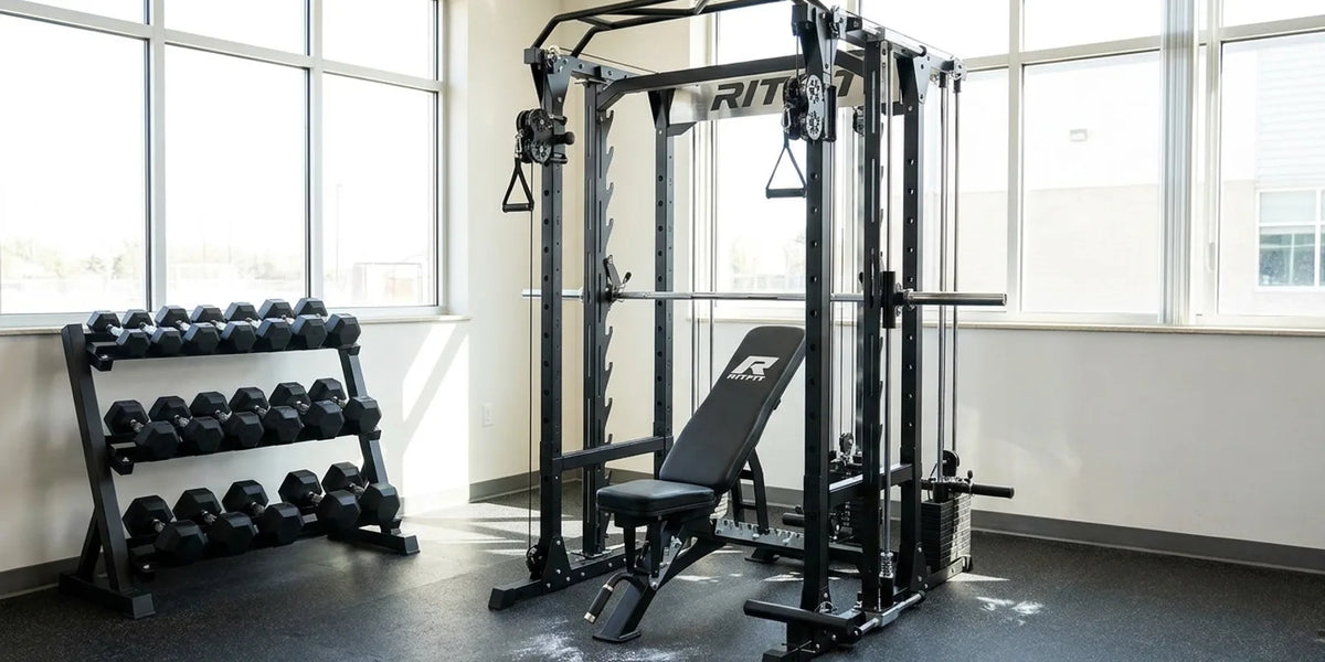 School weight room equipment checklist covering racks, benches and dumbbell storage