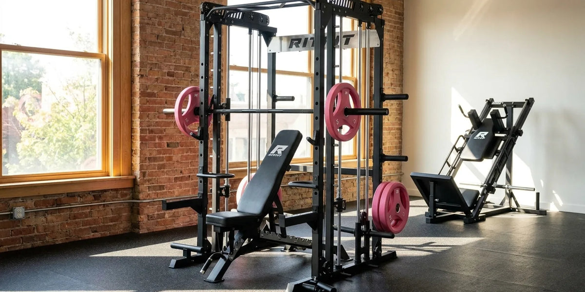 RitFit M1 Pro Smith machine plate loaded hip thrust home workout