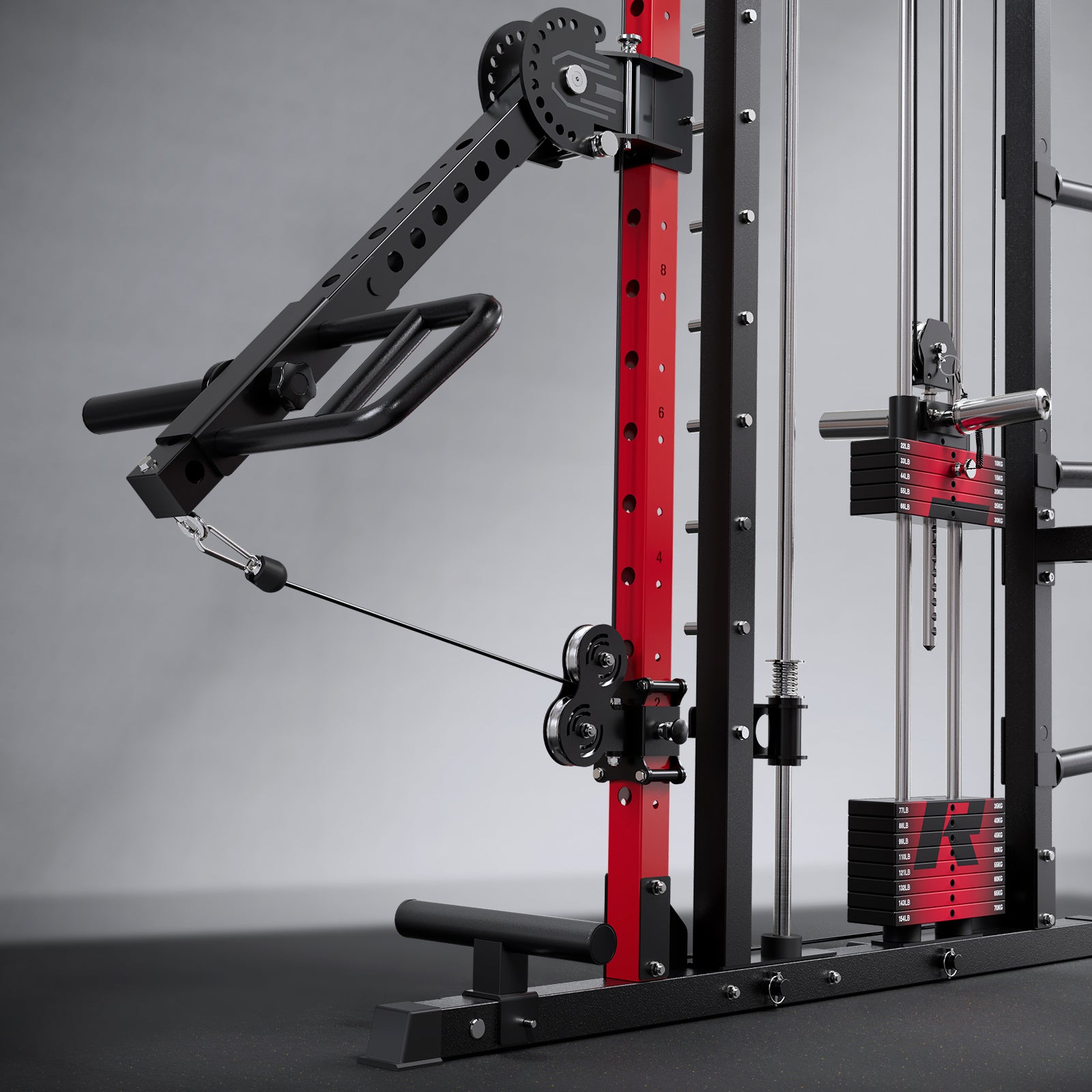 RitFit LAM2 Lever Arm Attachment for M2 gym equipment, showing the metal lever and attachment mechanism on a workout device.
