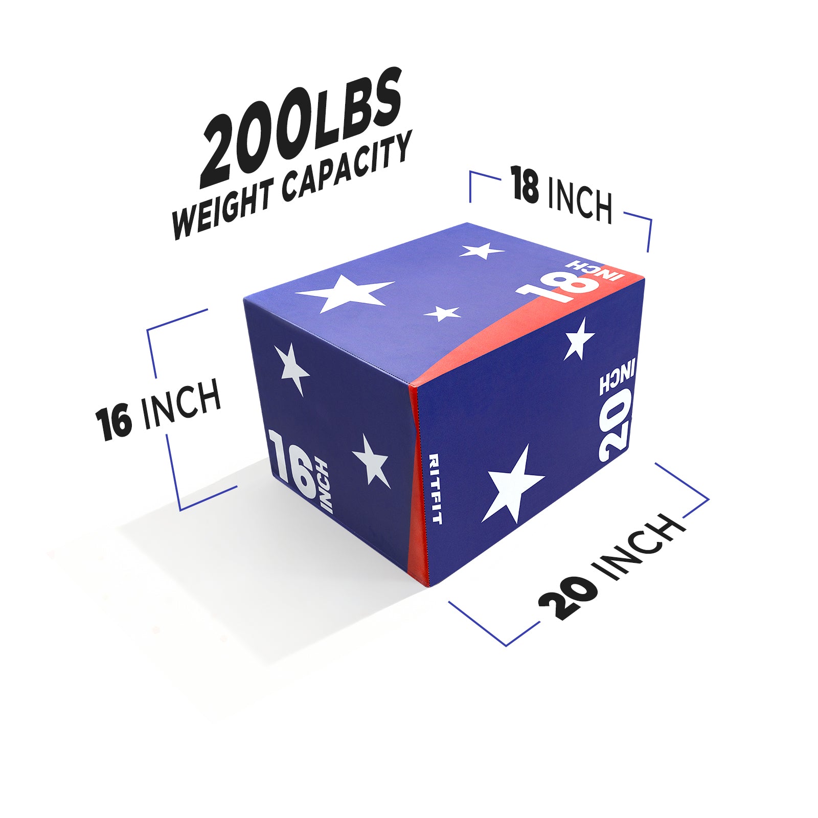 RitFit Patriotic Color 3-in-1 Foam Plyo Box Jump Platform