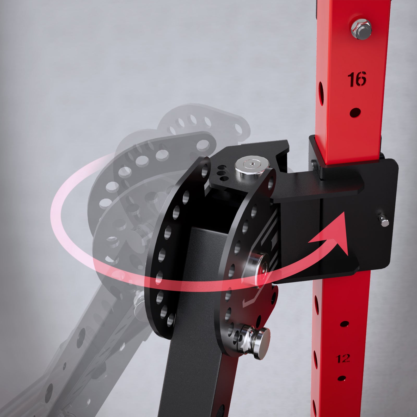 RitFit LAM2 Lever Arm Attachment for M2 workout equipment, shown attached with handles and adjustable components.