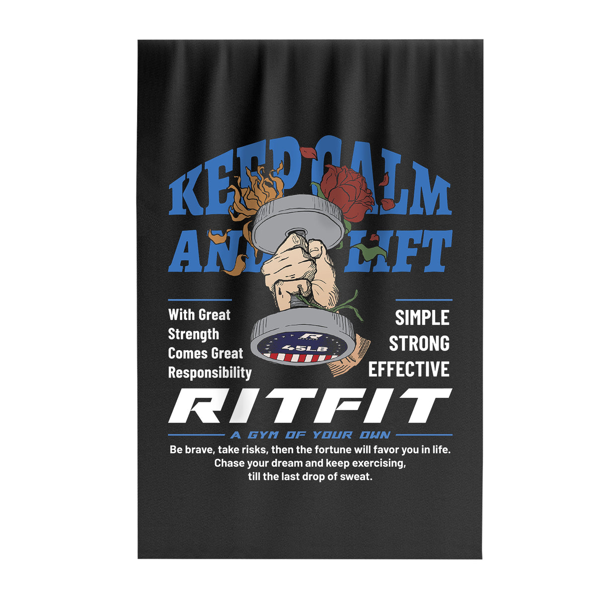 RitFit flag accessory with vibrant colors and detailed design, perfect for sports and fitness enthusiasts.