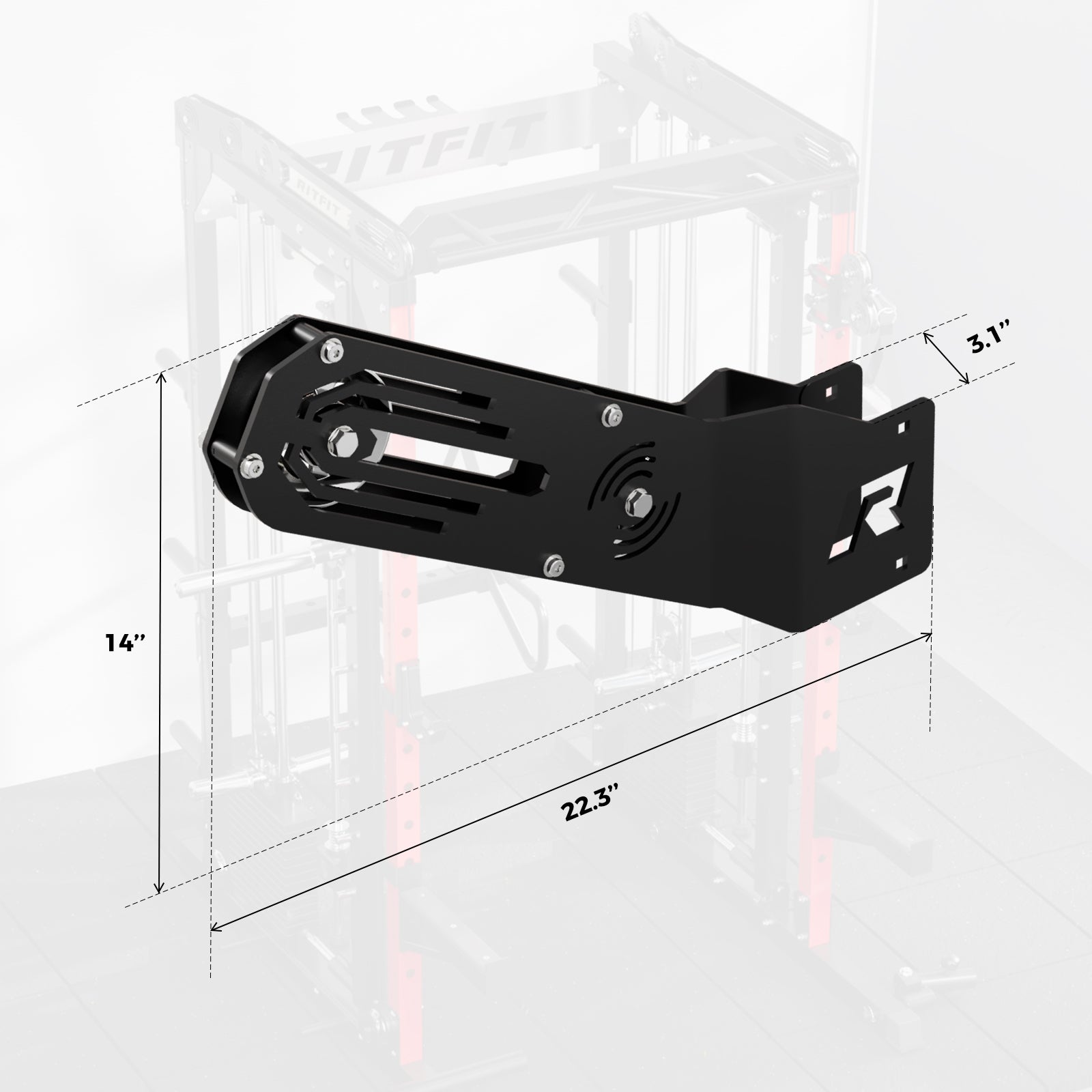 RitFit LPM2 High Row Pulldown attachment for M2, featuring sturdy metal construction and padded grip for effective workouts.