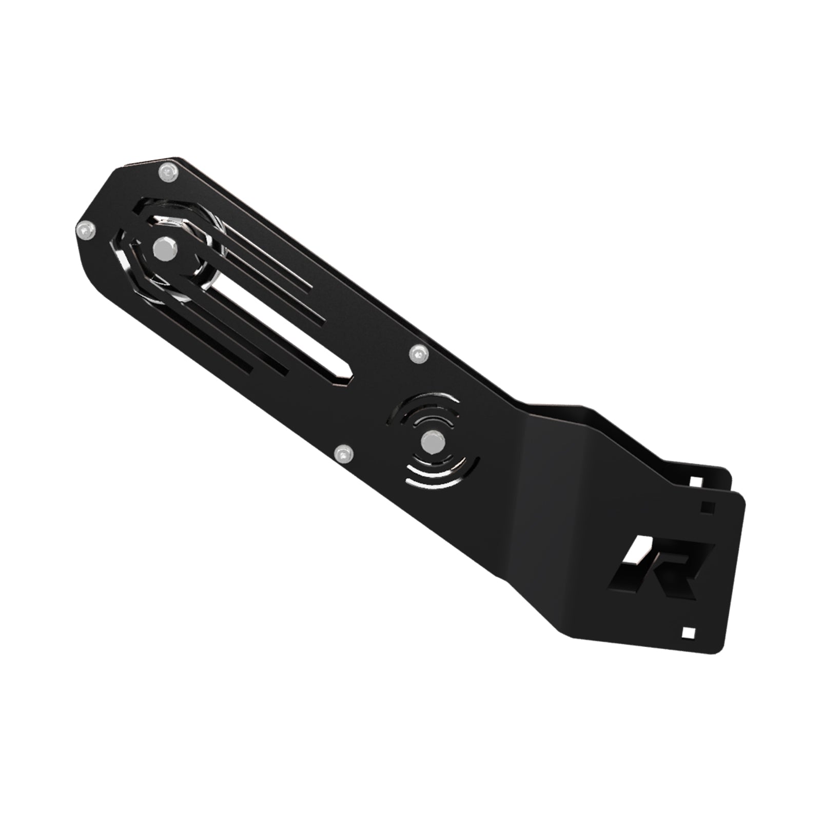 RitFit LPM2 High Row Pulldown attachment for M2 gym equipment, showing the sleek black attachment with metal handles.