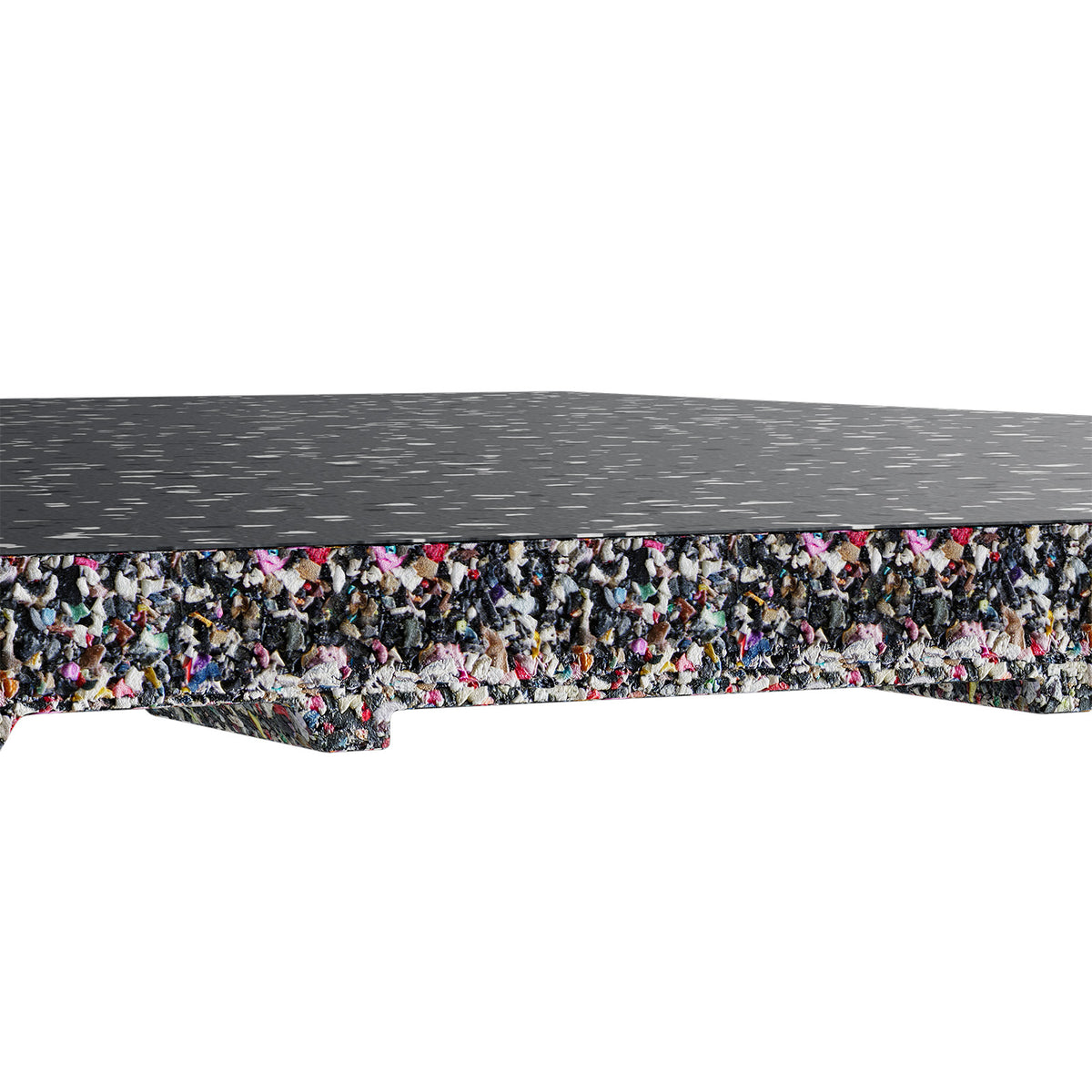 RitFit Premium 0.8 inch interlocking rubber gym floor tiles side view showing speckled top and multicolor core