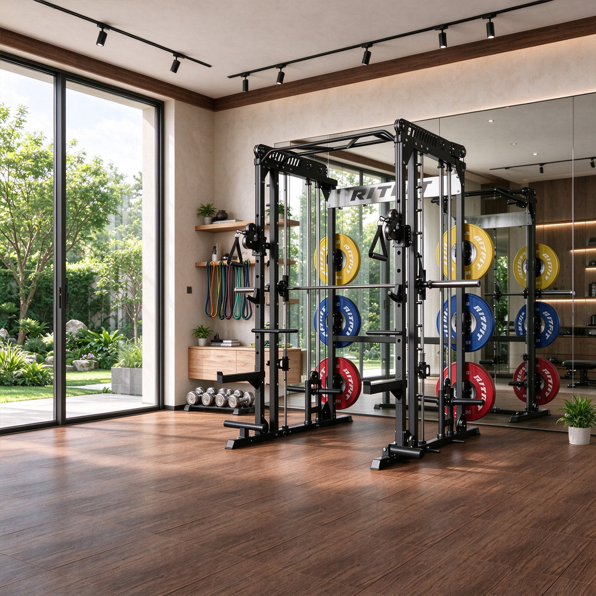 RitFit Premium 0.8" Interlocking Rubber Gym Floor Tiles