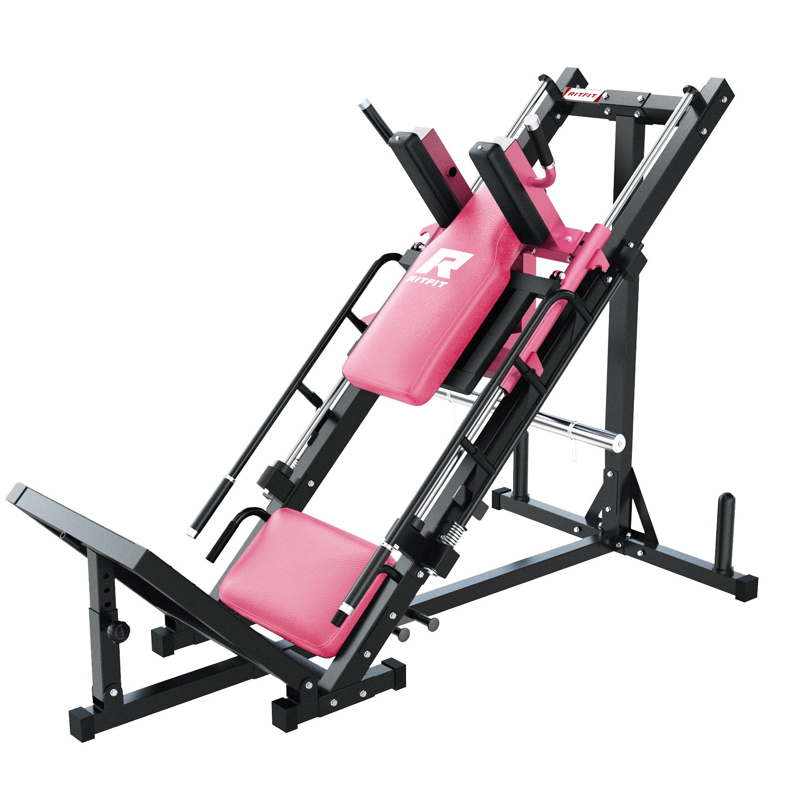 RitFit Pink M1 PRO Smith Machine with Cable Crossover and BLP01 Leg Press Hack Squat Package for Home Gym - RitFit