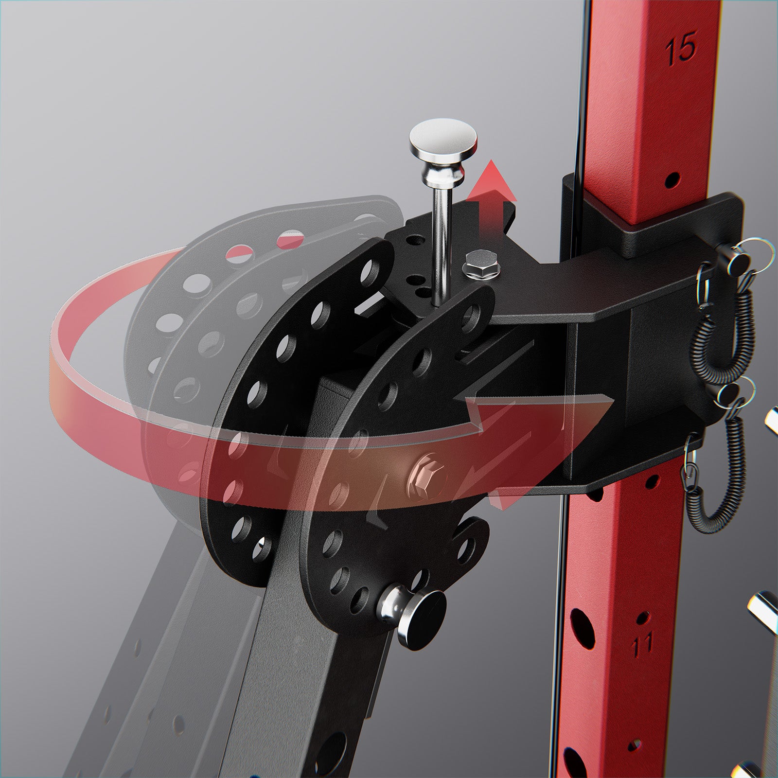 RitFit LAM1 adjustable lever arm attachment for M1 PRO gym equipment, with metal construction and ergonomic design.