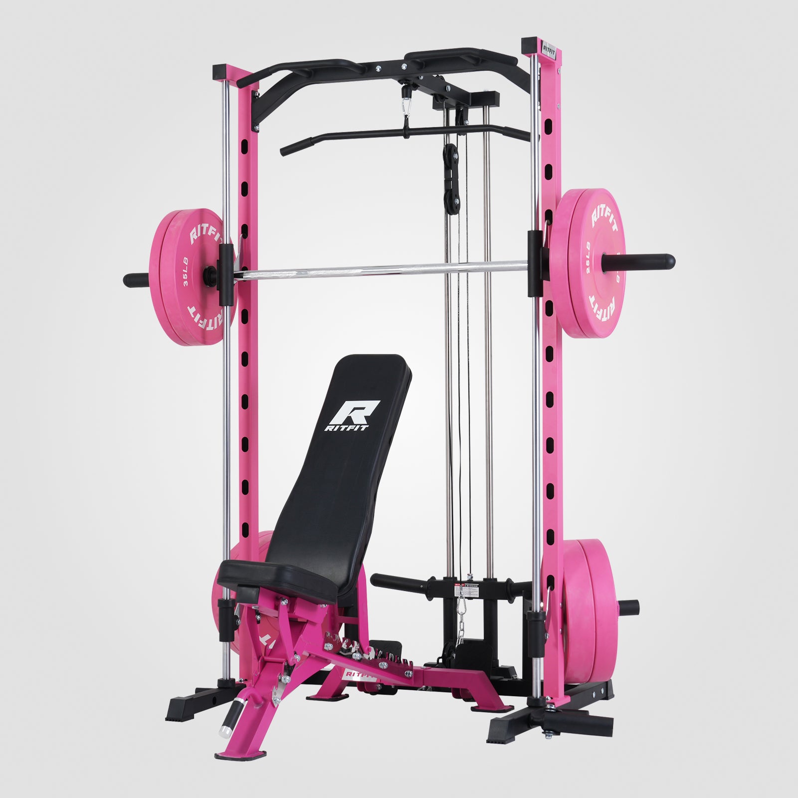RitFit PSR05 2.0 Pink Smith Machine Package with LAT-Pull Down Attachm