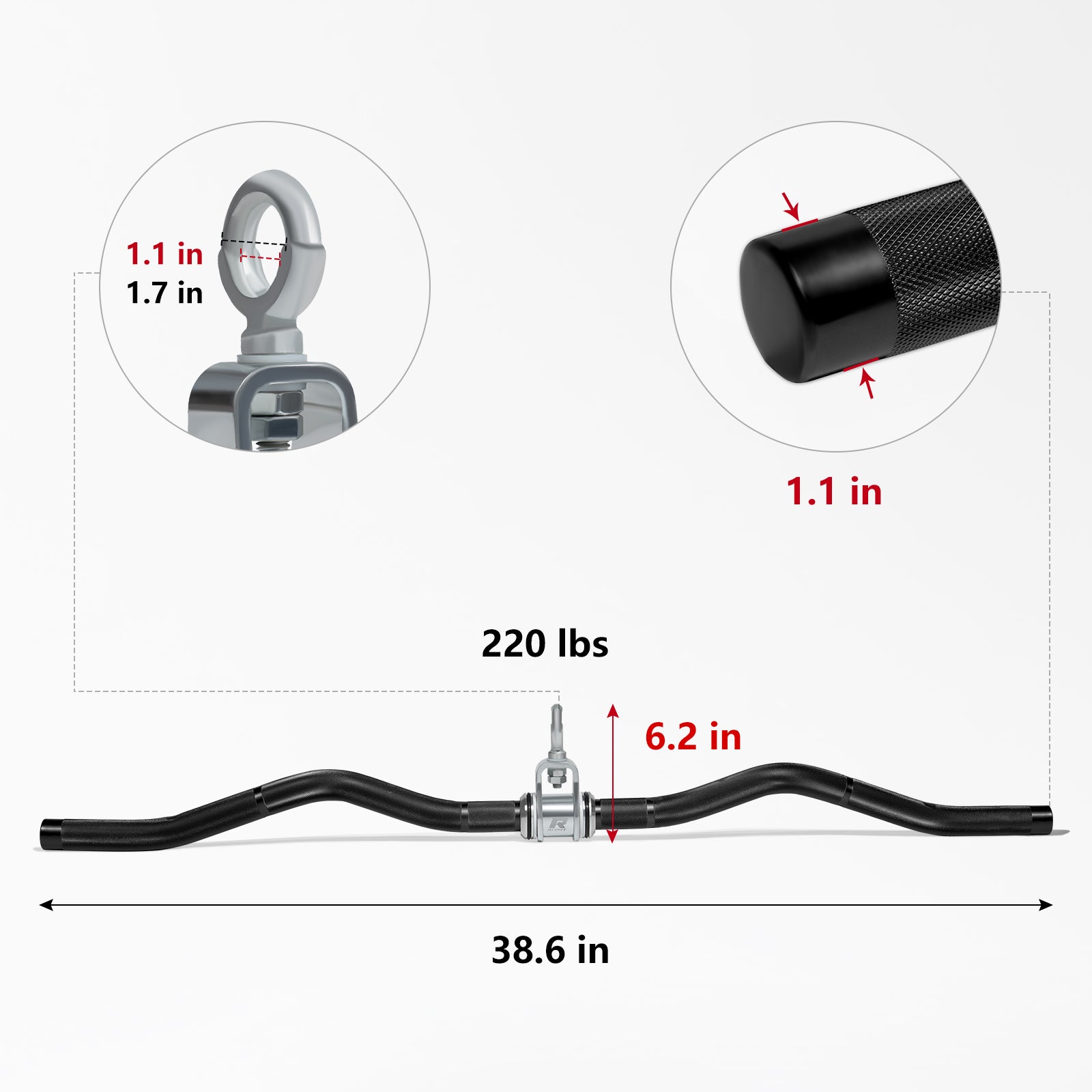 RitFit W-shaped Aluminum Alloy Handle - RitFit