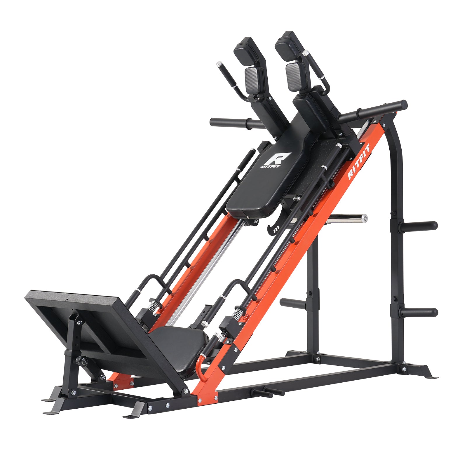 RitFit GAZELLE 3-in-1 Leg Press Hack Squat Machine for home gym strength training, with adjustable components and sturdy frame.
