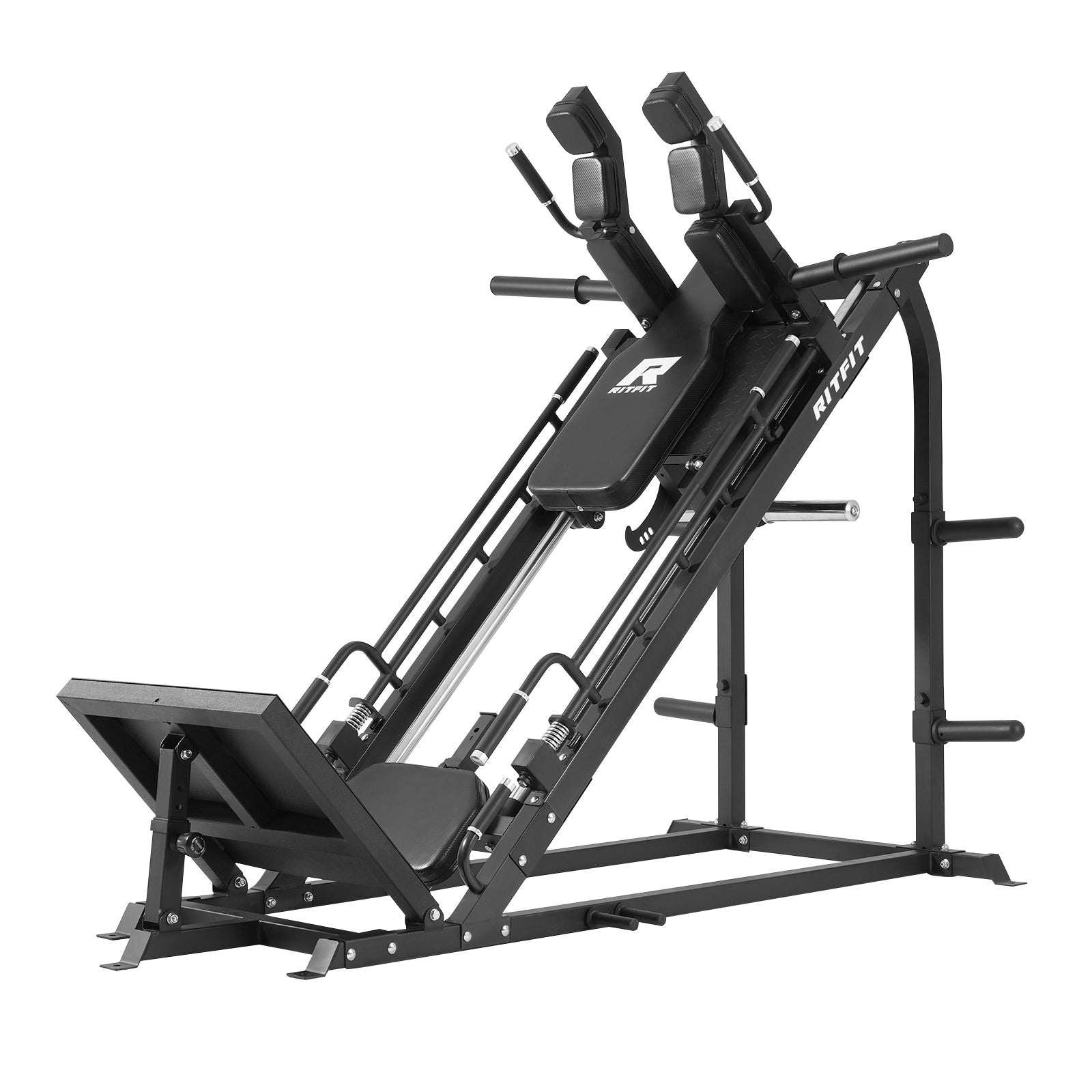RitFit Gazelle 3-in-1 Leg Press and Hack Squat machine for home gym strength training, with adjustable weight and sturdy design.