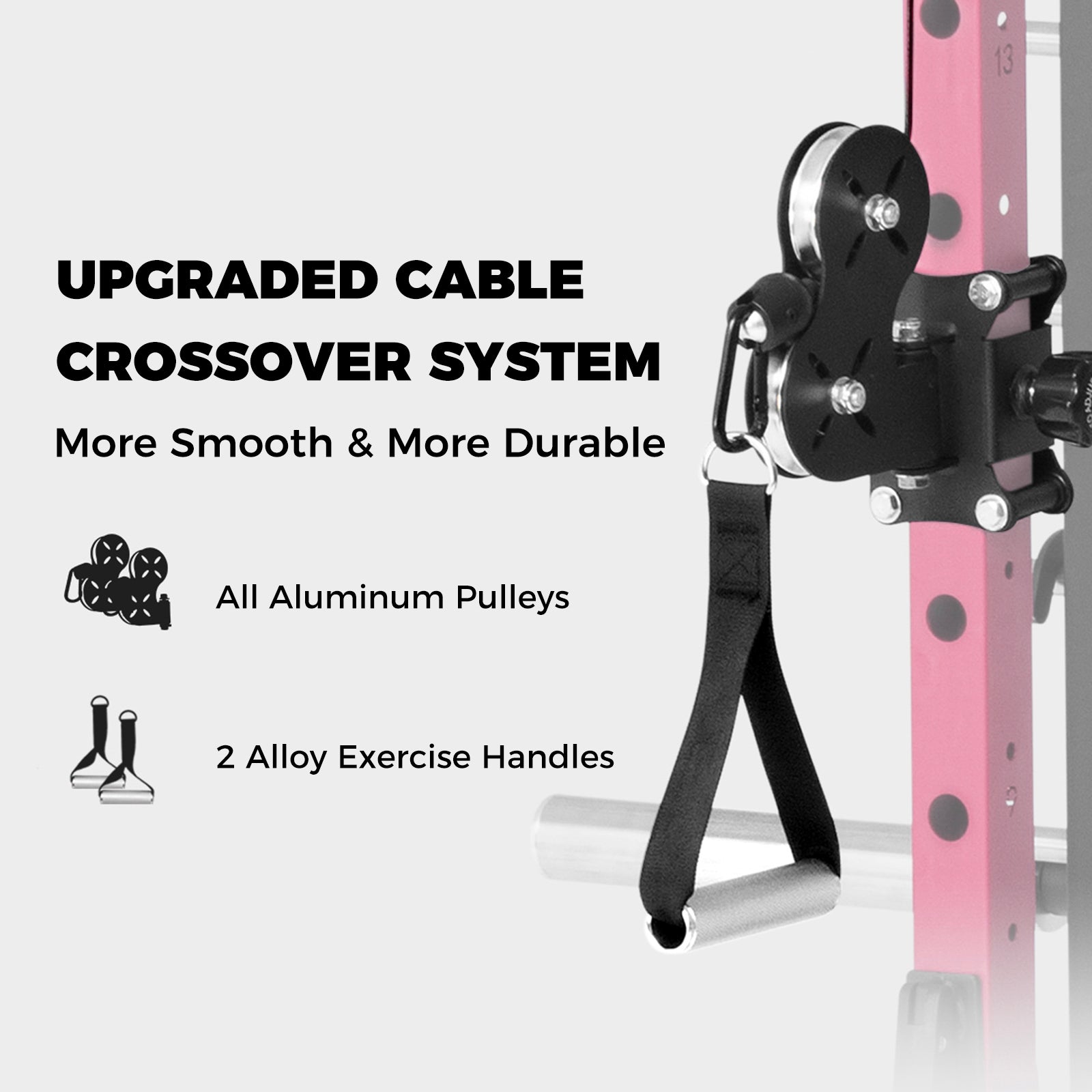 RitFit Pink M1 PRO Multi-Functional Smith Machine with Cable Crossover System and Squat Rack for Home Gym