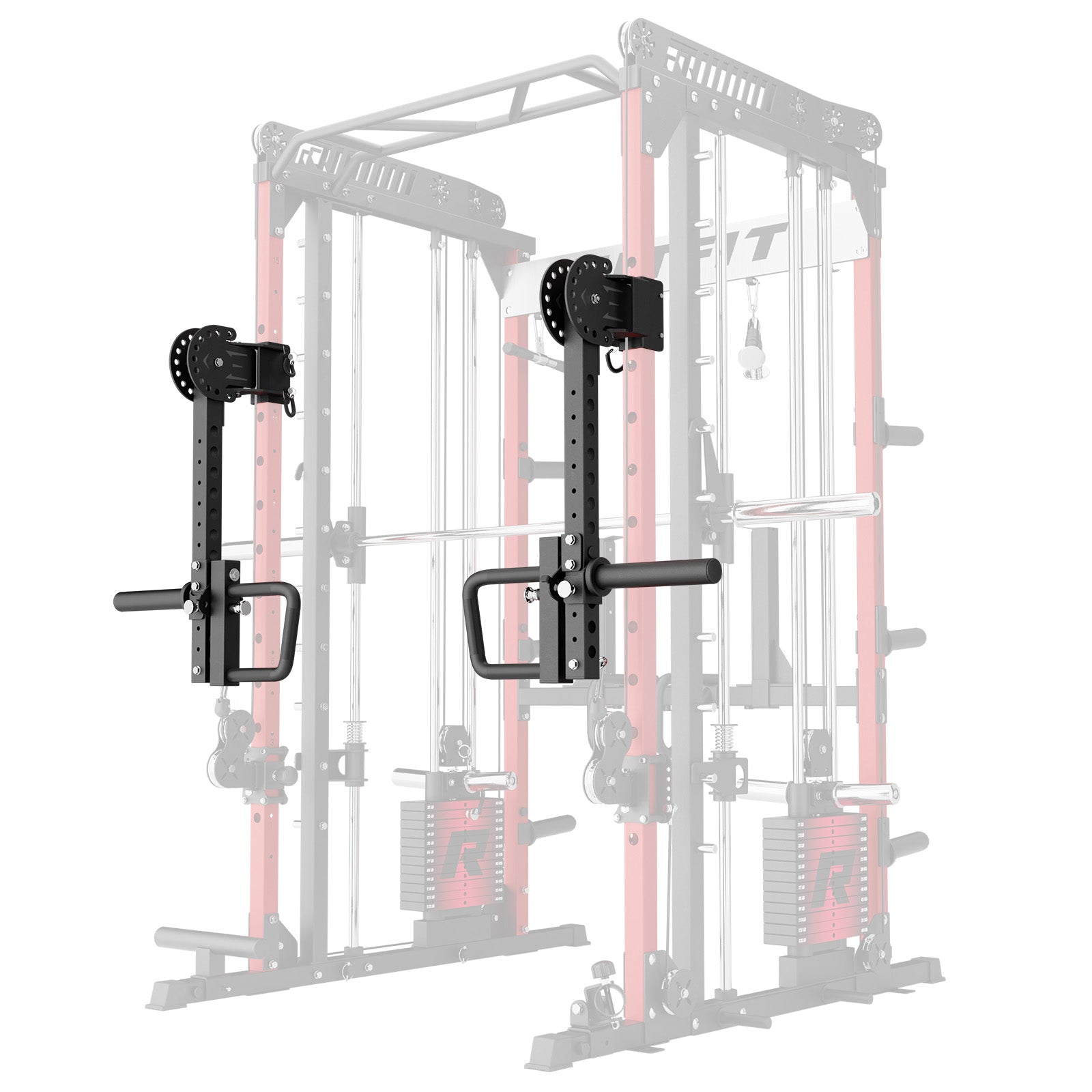 RitFit LAM1 adjustable lever arm attachment for M1 PRO fitness equipment, showing the lever arm in a neutral position.