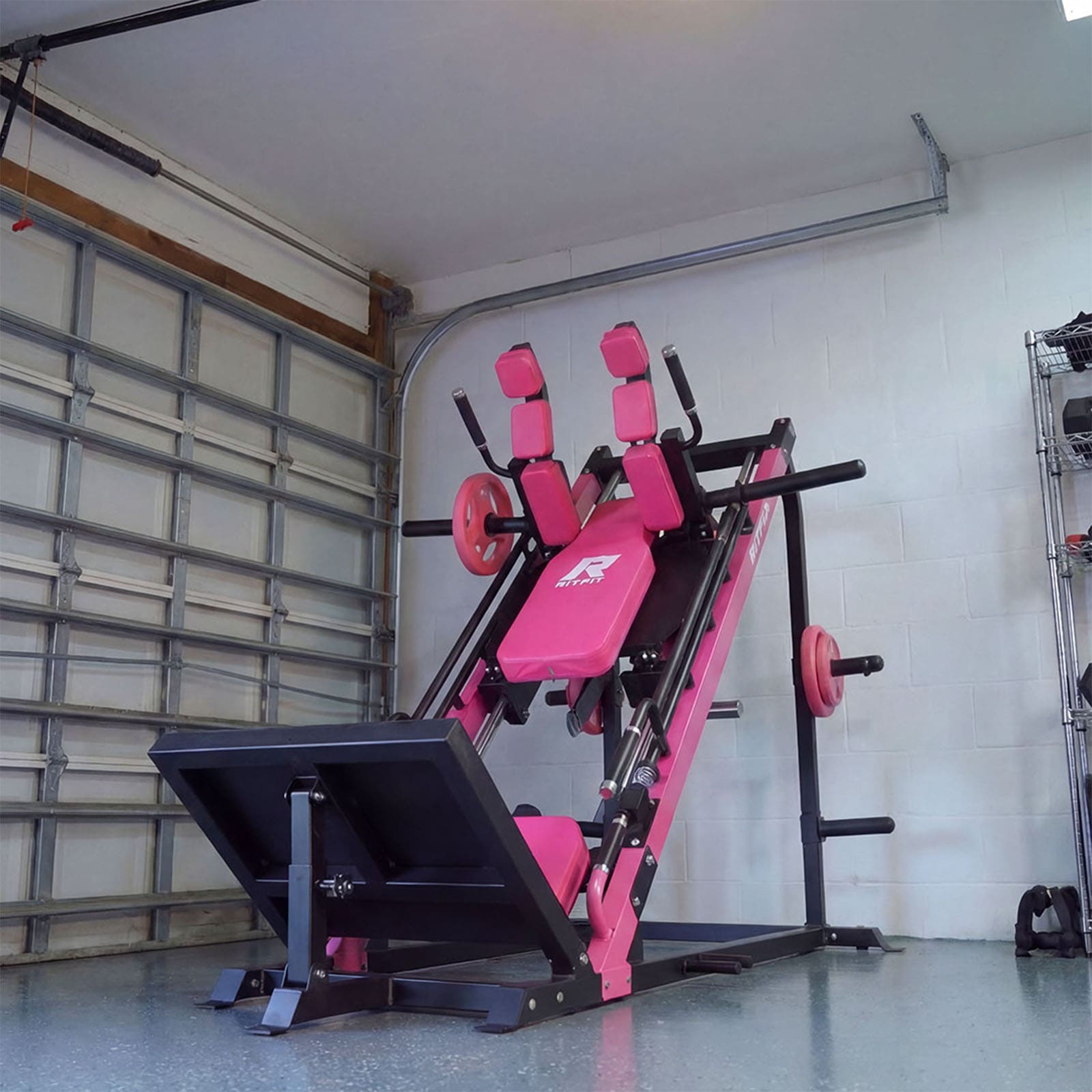 RitFit Gazelle 3-in-1 Leg Press and Hack Squat Machine for home gym, featuring sturdy frame and adjustable workout components.
