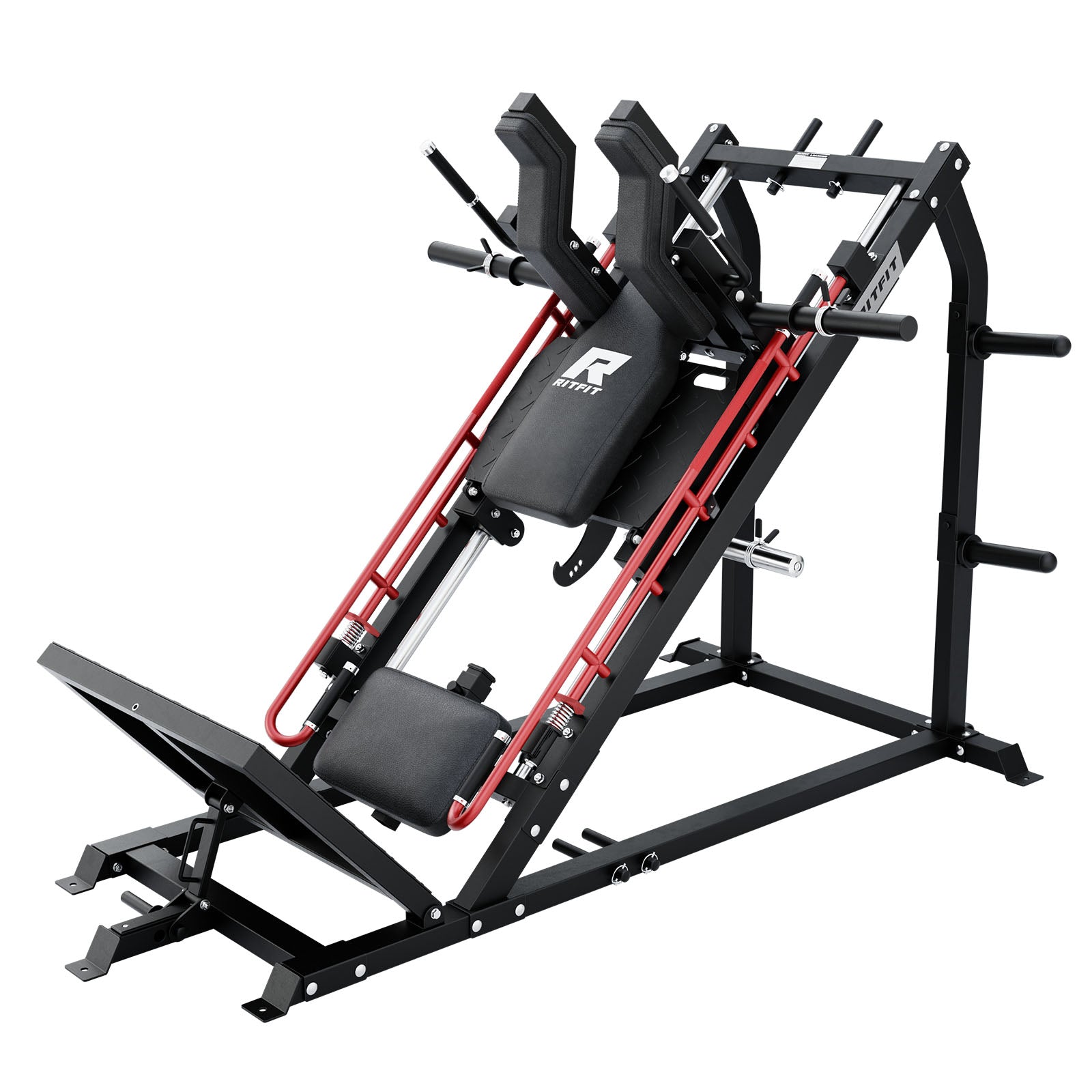RitFit GAZELLE PRO 3-in-1 Leg Press and Hack Squat Machine for strength training, showing the machine with adjustable components.