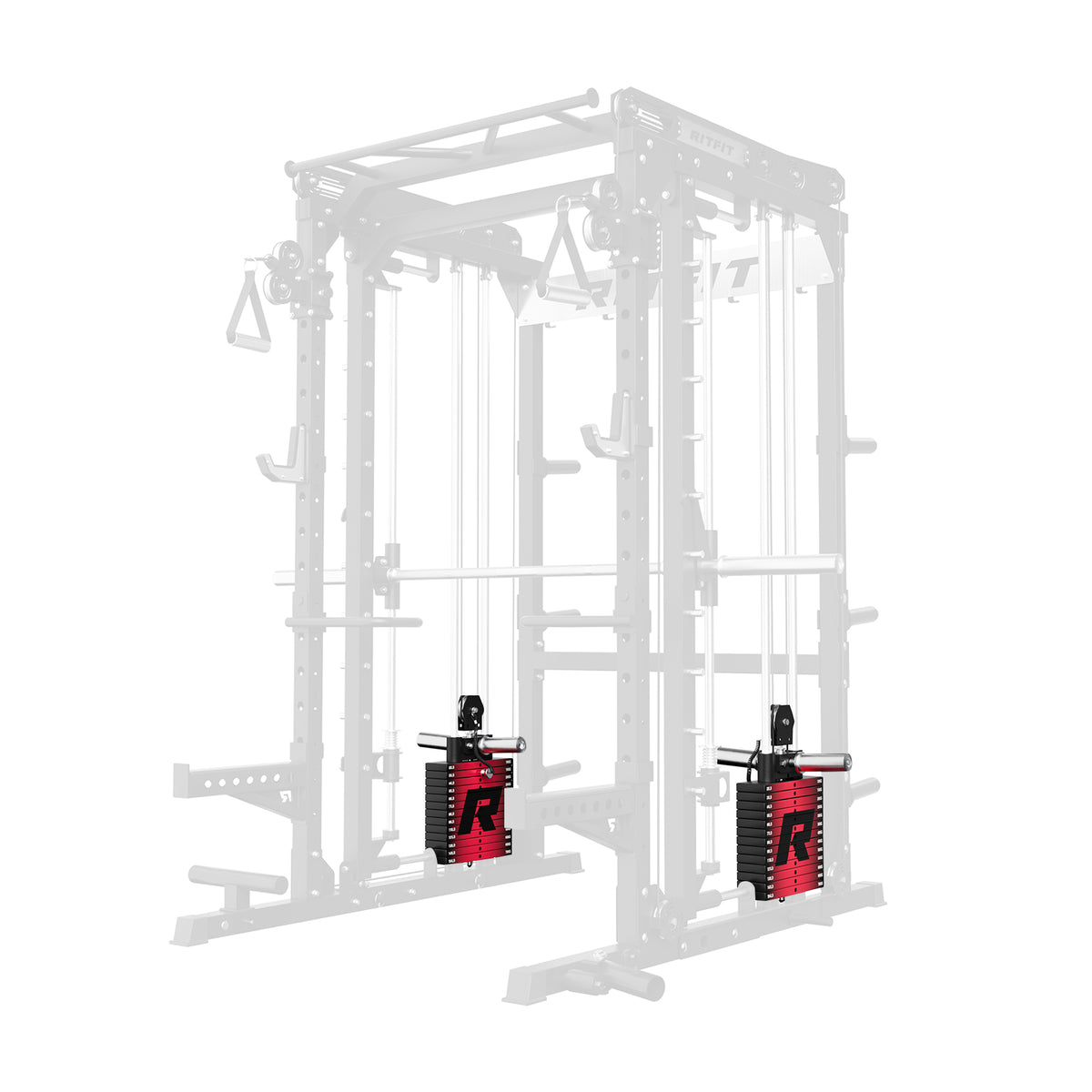 RitFit WSM2 Weight Stack Set for M2 3D, 286 lbs attachment with weight plates and pulleys for strength training equipment