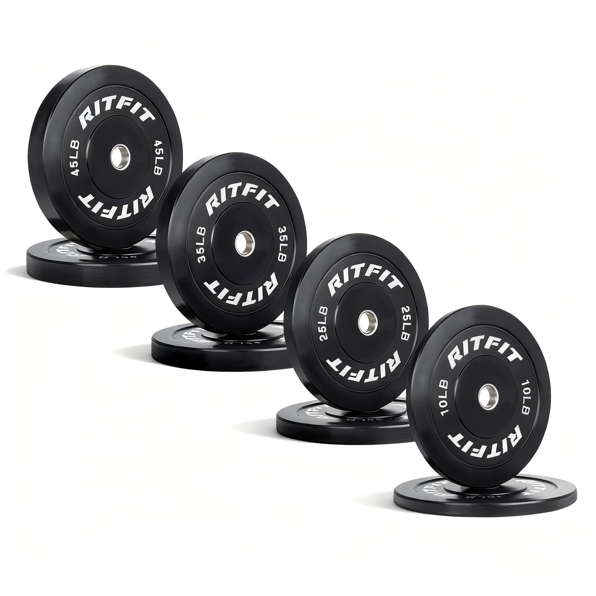 RitFit Bumper Plates Olympic Rubber Weight Plates, 2-inch