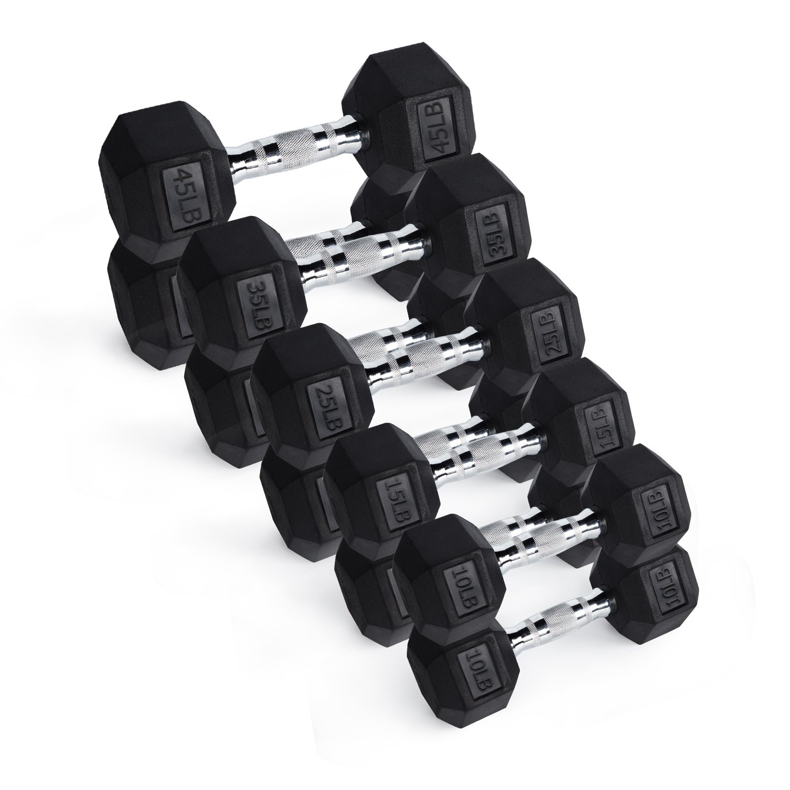 RitFit Rubber Hex Dumbbells Pairs and Sets - RitFit