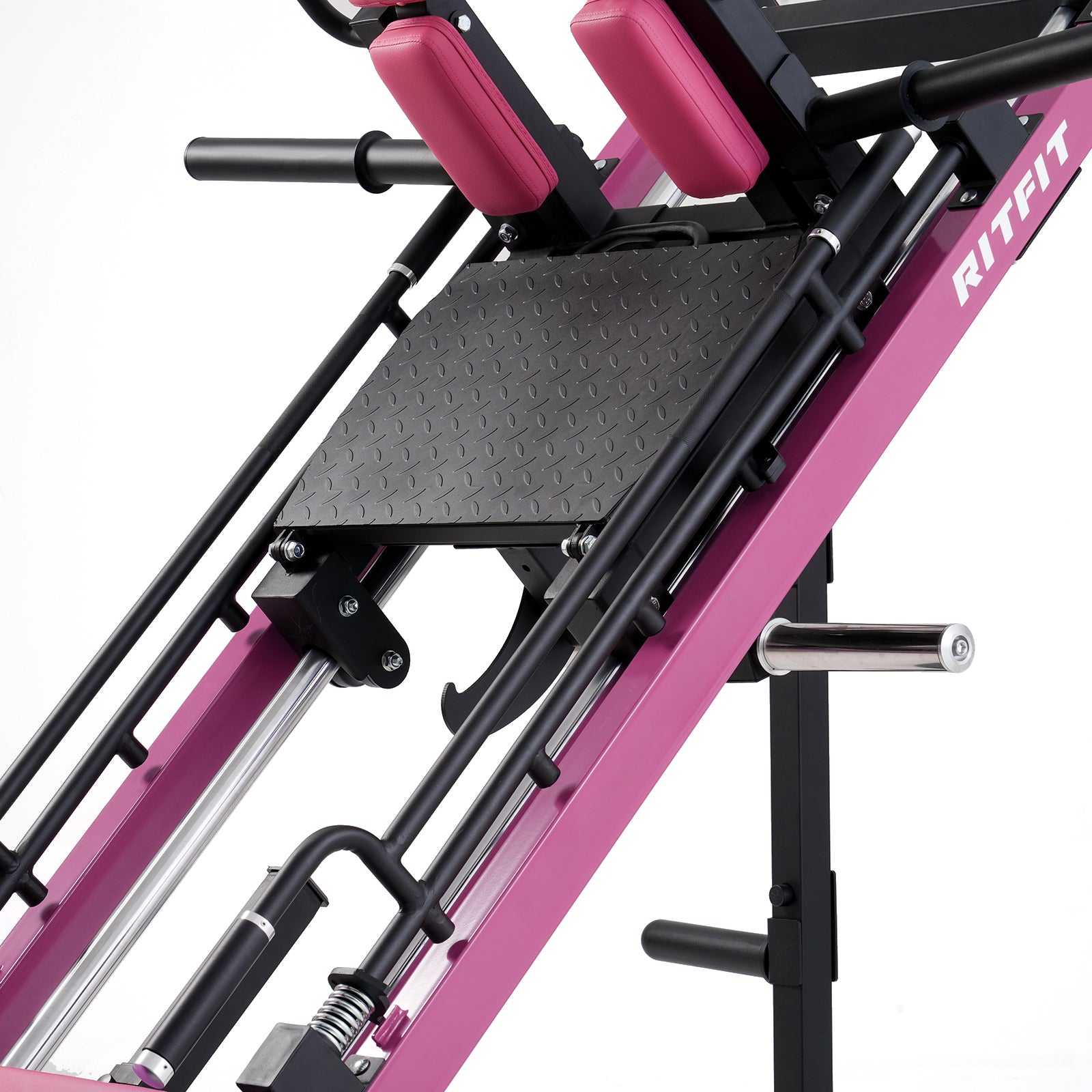 RitFit GAZELLE 3-in-1 Leg Press and Hack Squat Machine for home gym strength training, showing the machine with adjustable components.