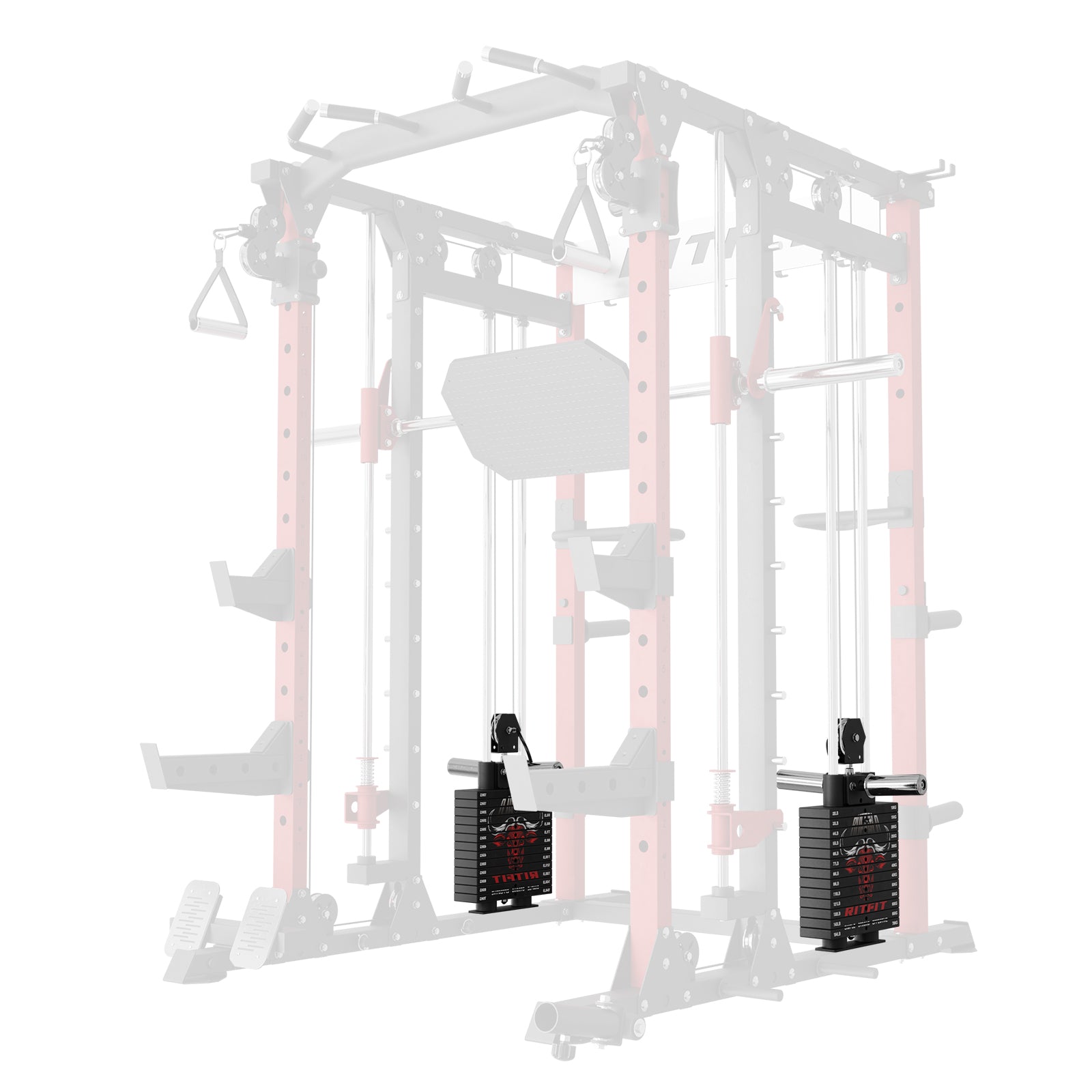 RitFit WSBFL weight stack set with 286lbs attachment for buffalo gym equipment, shown in the image.
