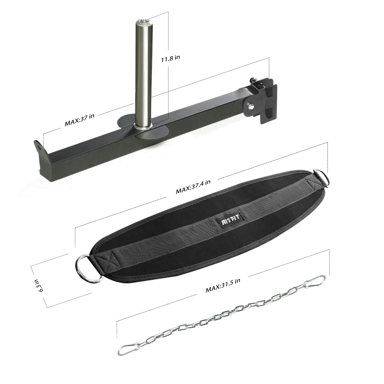 RitFit AT03 Belt Squat Attachment for 2"X2", 2"X3", 3"X3" Rack Demo - RitFit