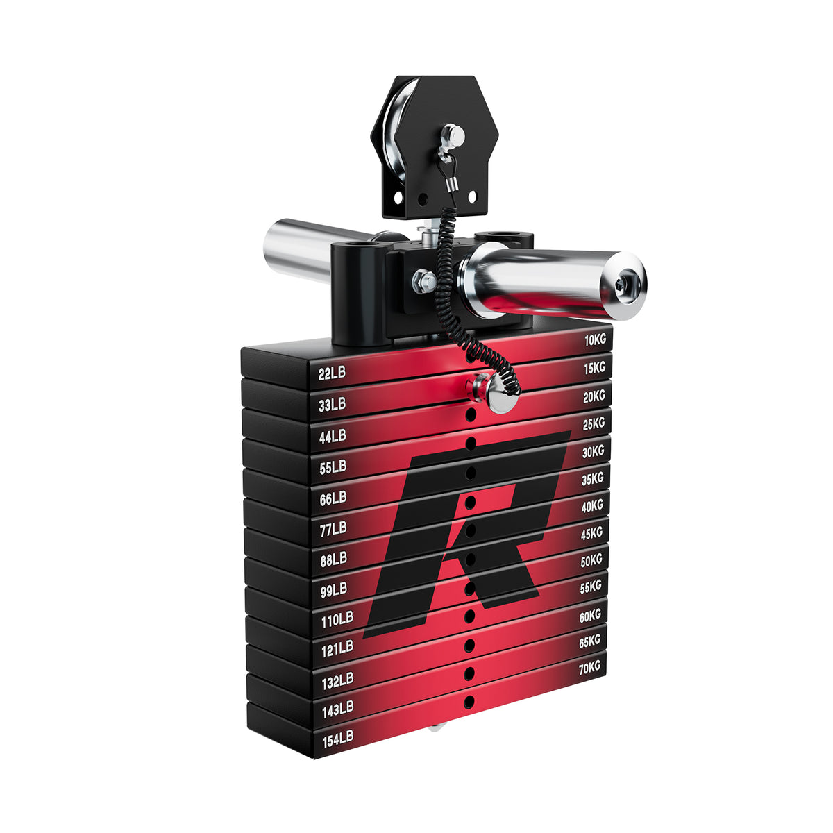 RitFit WSM2 weight stack set with 286lbs for M2 / M2 3D gym machine, featuring multiple weight plates and attachment components.