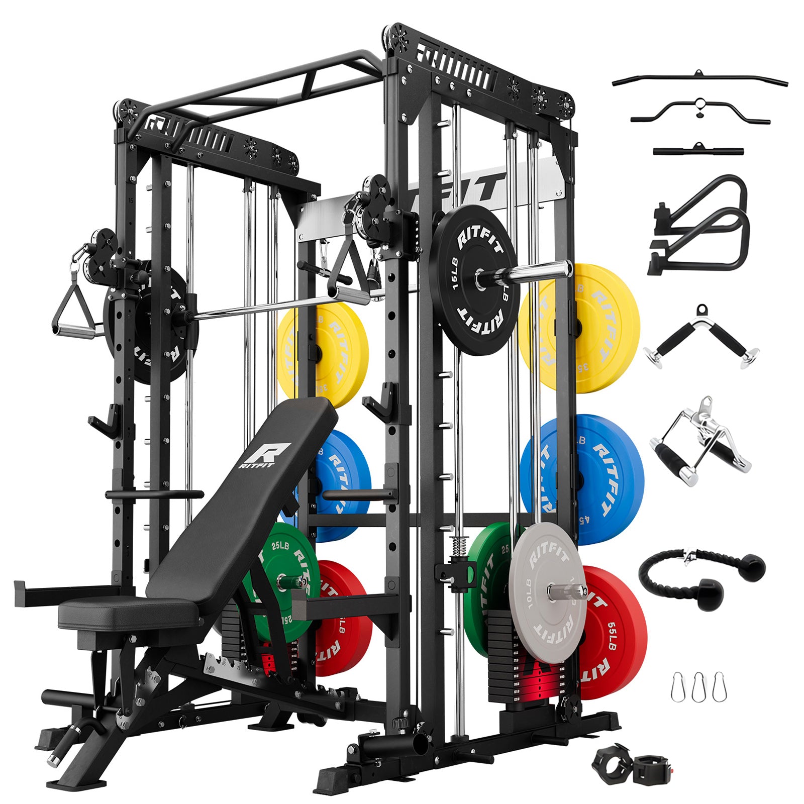 RitFit M1 PRO Smith Machine Weight Stack Home Gym Package