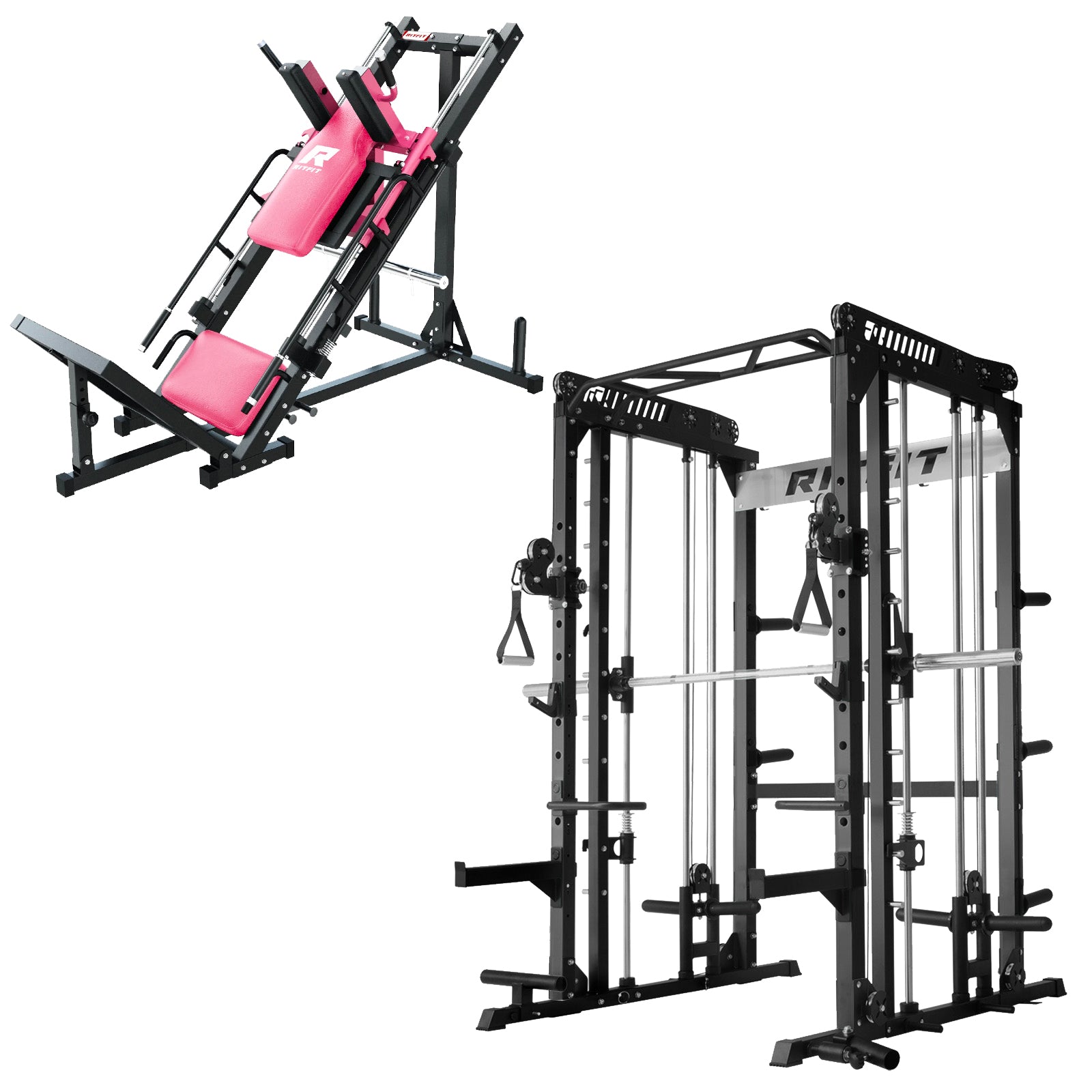 RitFit M1 PRO Smith Machine with Cable Crossover and BLP01 Leg Press Hack Squat Package for Home Gym - RitFit