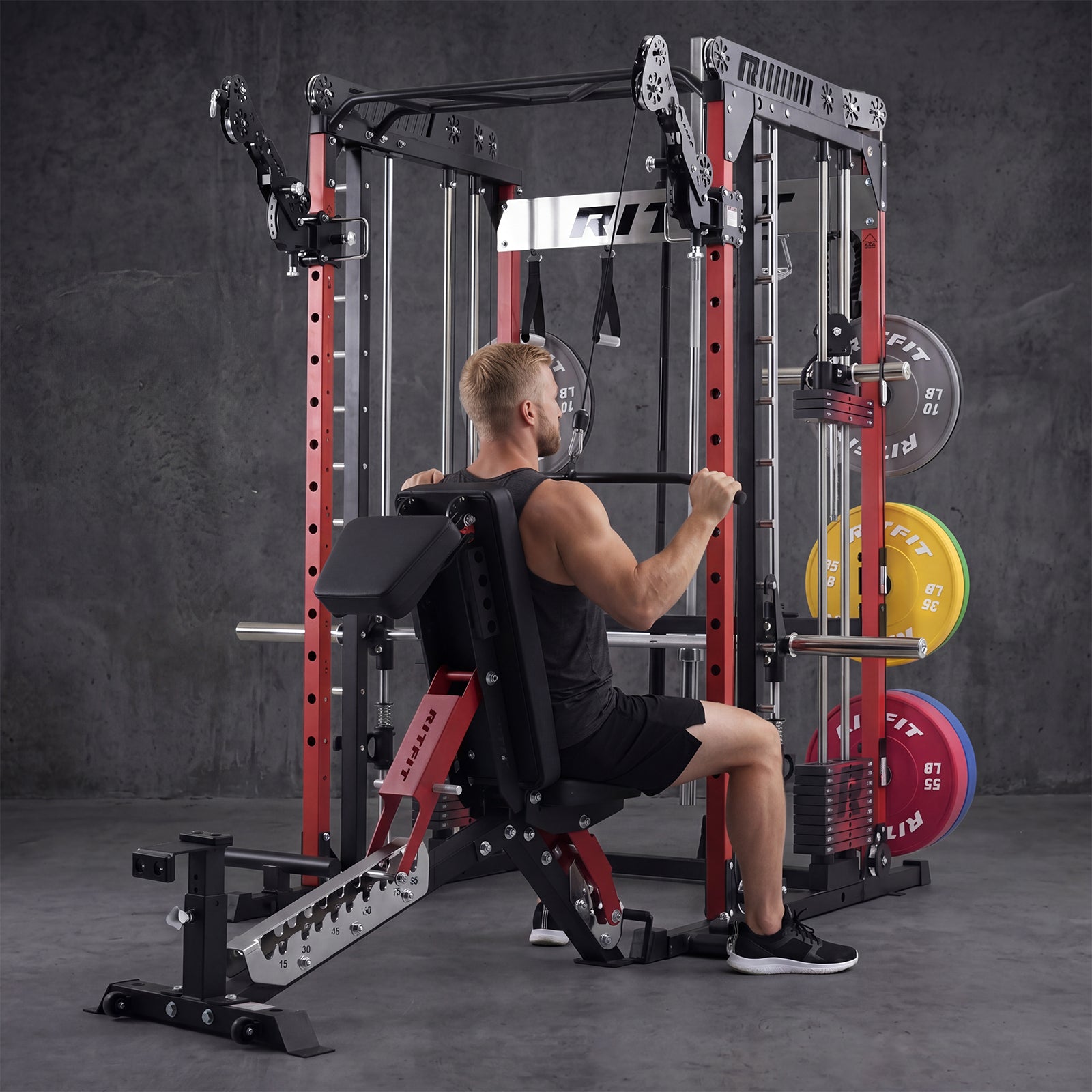 RitFit TAM1 Tornado Arm Attachment for M1 PRO, black workout equipment attachment with textured grip and adjustable features.
