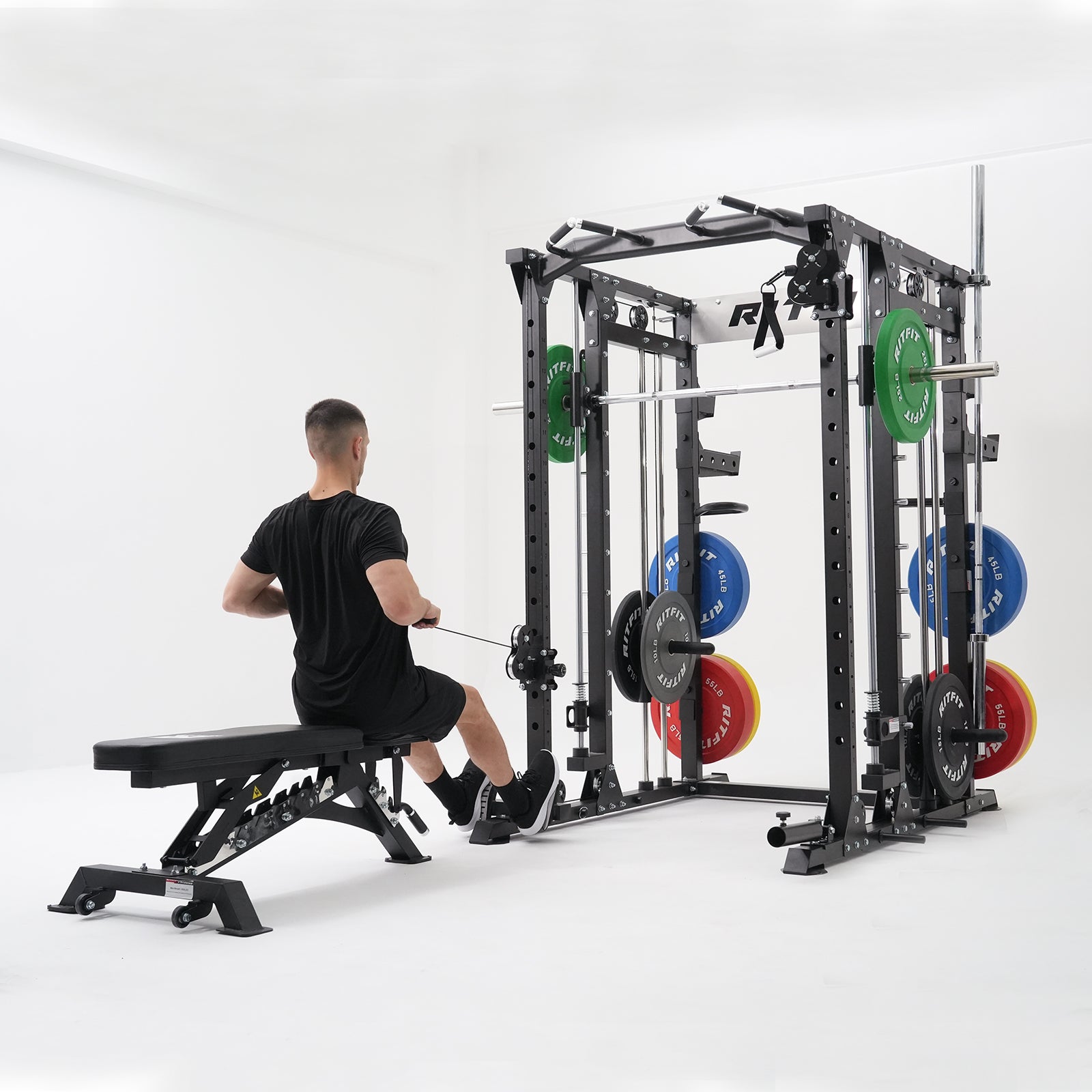 RitFit BUFFALO Smith Machine Home Gym Package with Lat Pull Down and Cable Crossover - RitFit