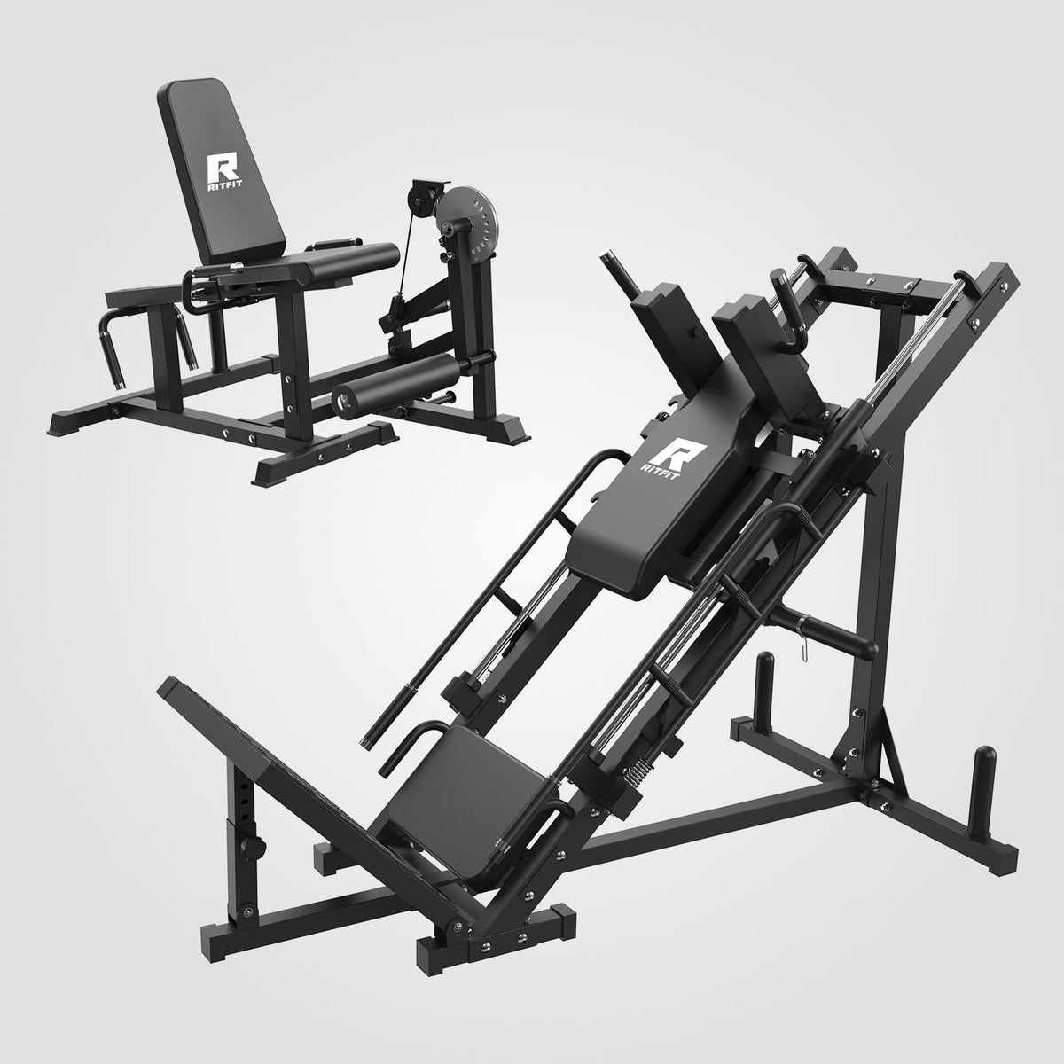 RitFit BLP01 45 Degree 3-in-1 Leg Press Hack squat & PLC01 Leg Extensi