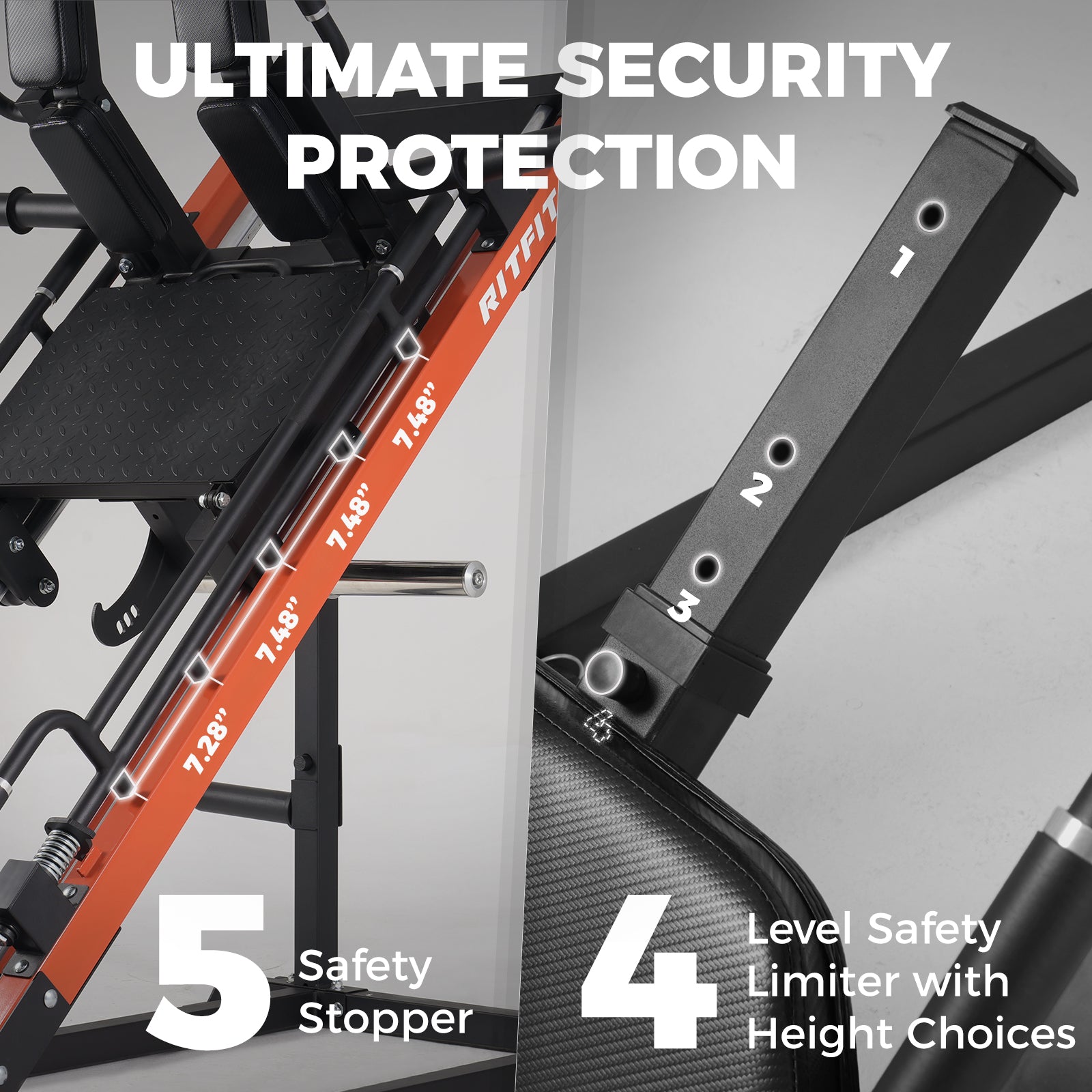 RitFit GAZELLE 3-in-1 Leg Press Hack Squat Machine for Home Gym - RitFit