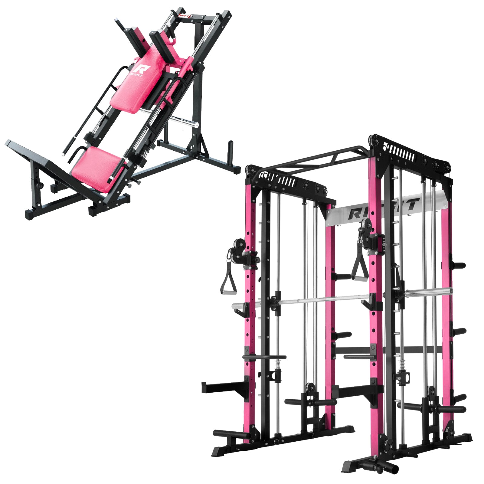 RitFit M1 PRO Smith Machine with Cable Crossover and BLP01 Leg Press Hack Squat Package for Home Gym - RitFit