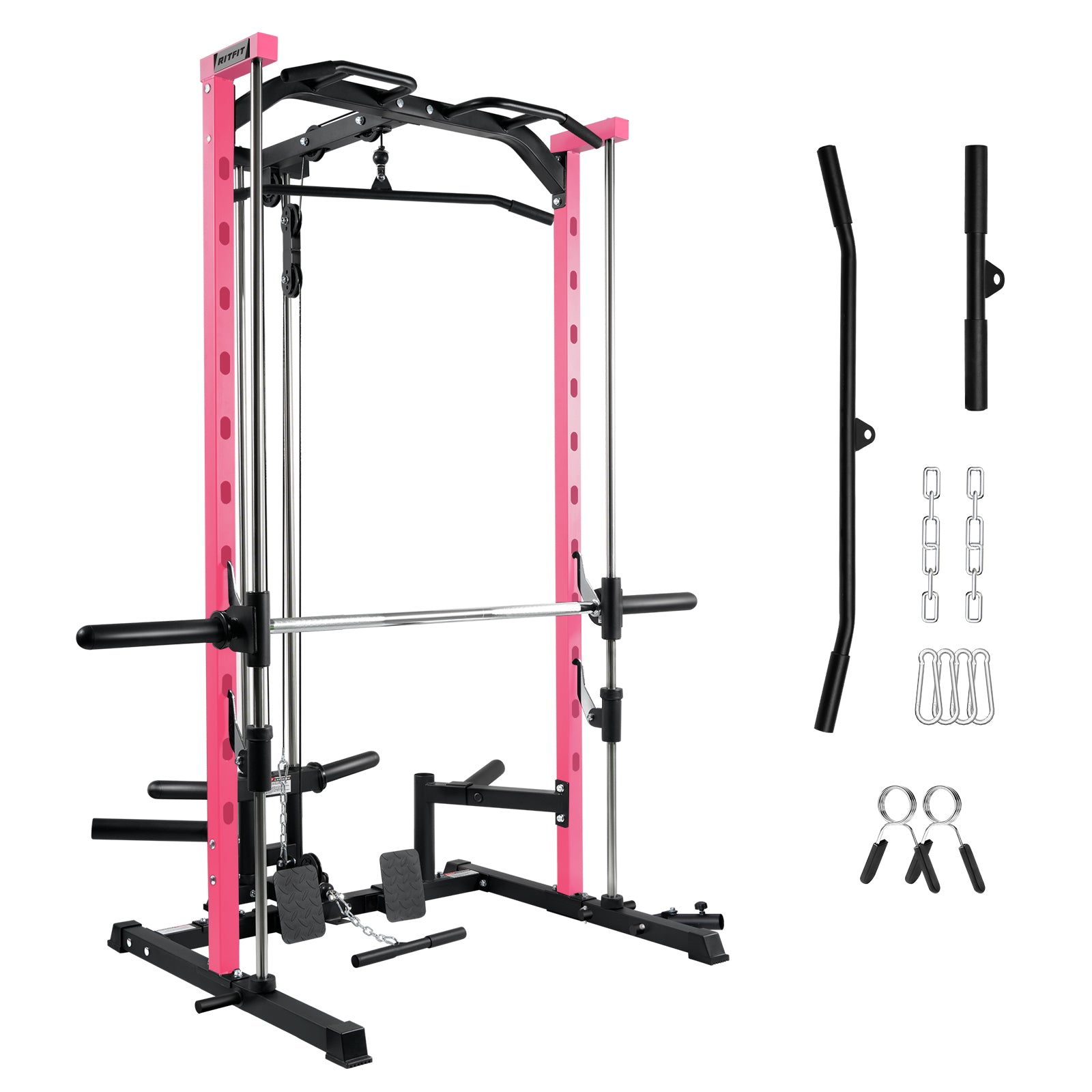 RitFit PSR05 2.0 Pink Smith Machine with LAT-Pull Down