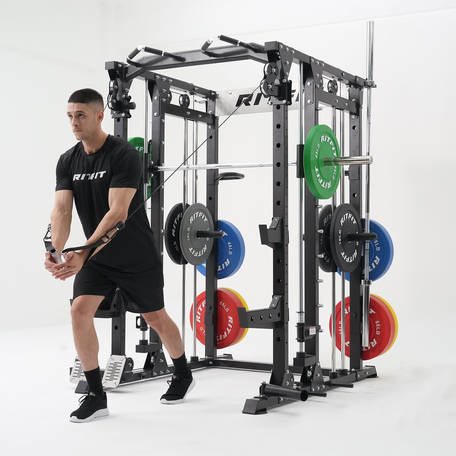RitFit BUFFALO Smith Machine Home Gym Package with Lat Pull Down and Cable Crossover - RitFit