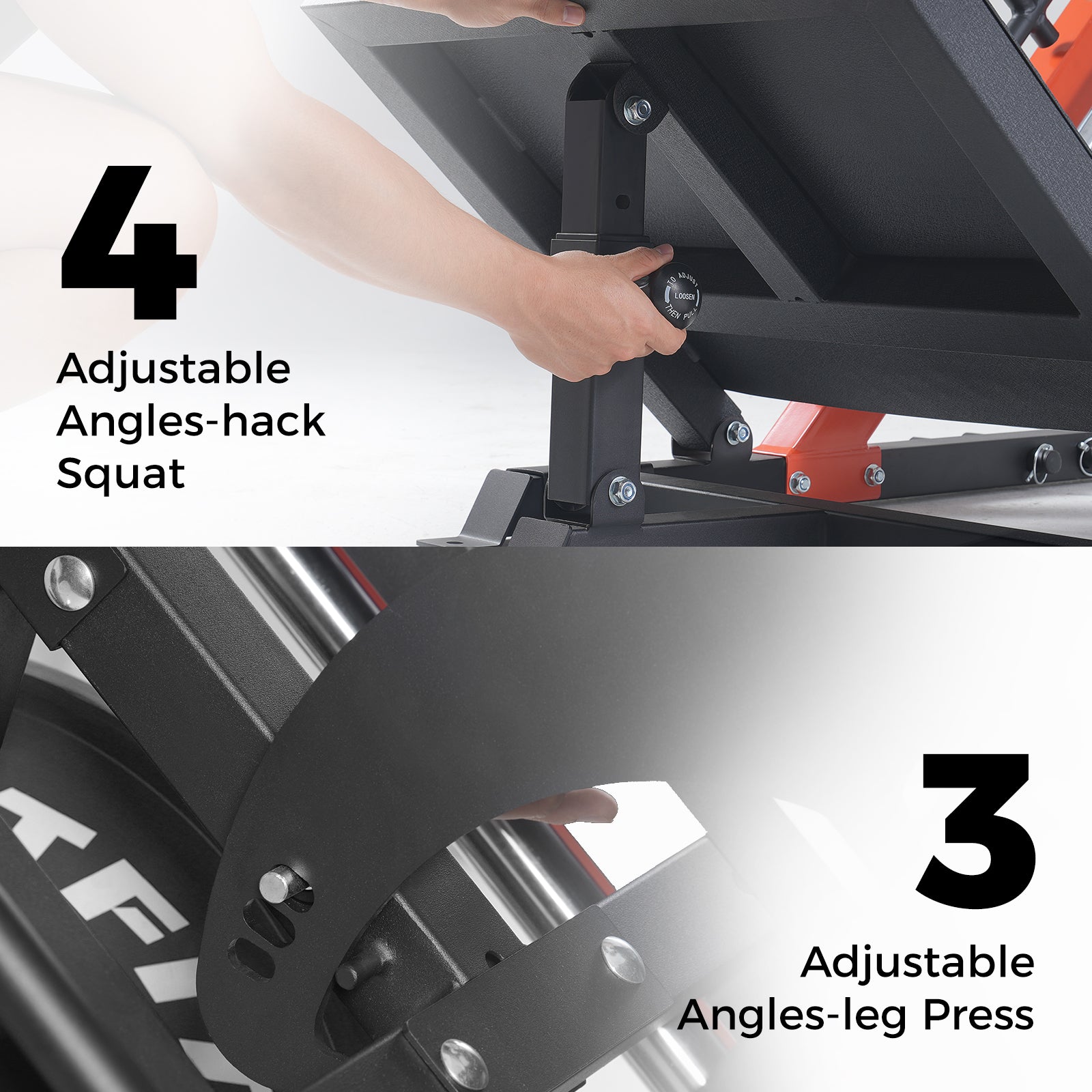 RitFit Gazelle 3-in-1 leg press and hack squat machine for home gym, showcasing its sturdy steel frame and adjustable workout platform.