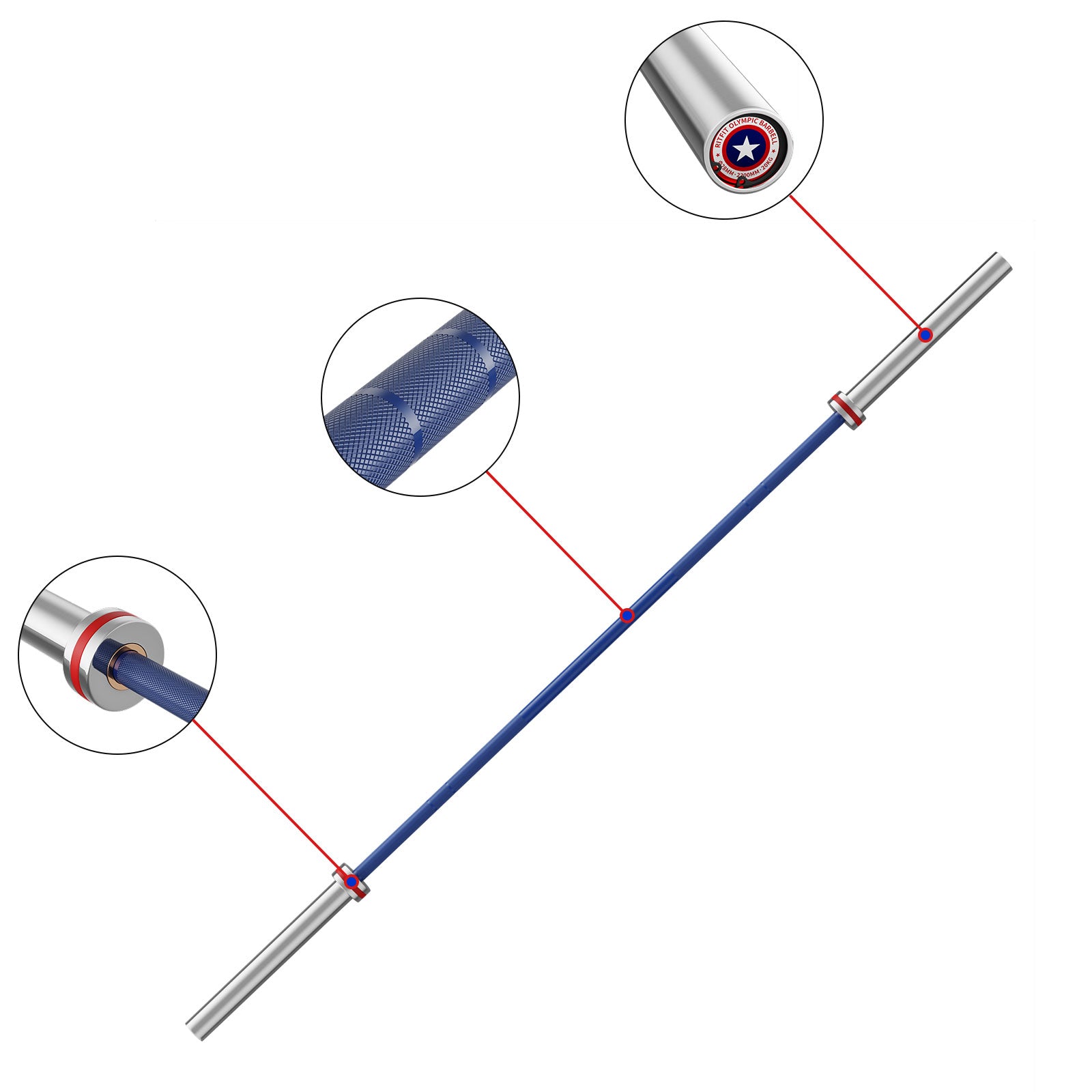 RitFit L2 Olympic Barbell 20KG 28MM - RitFit