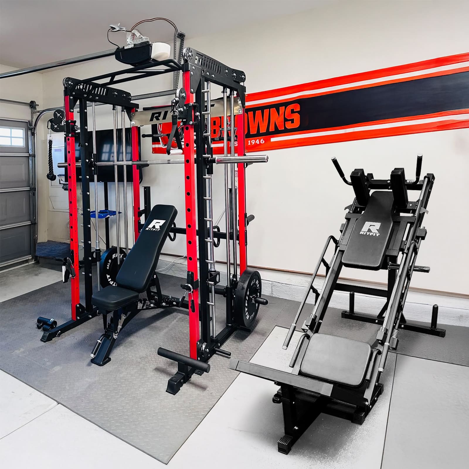 RitFit M1 PRO Smith Machine with Cable Crossover and BLP01 Leg Press Hack Squat Package for Home Gym - RitFit