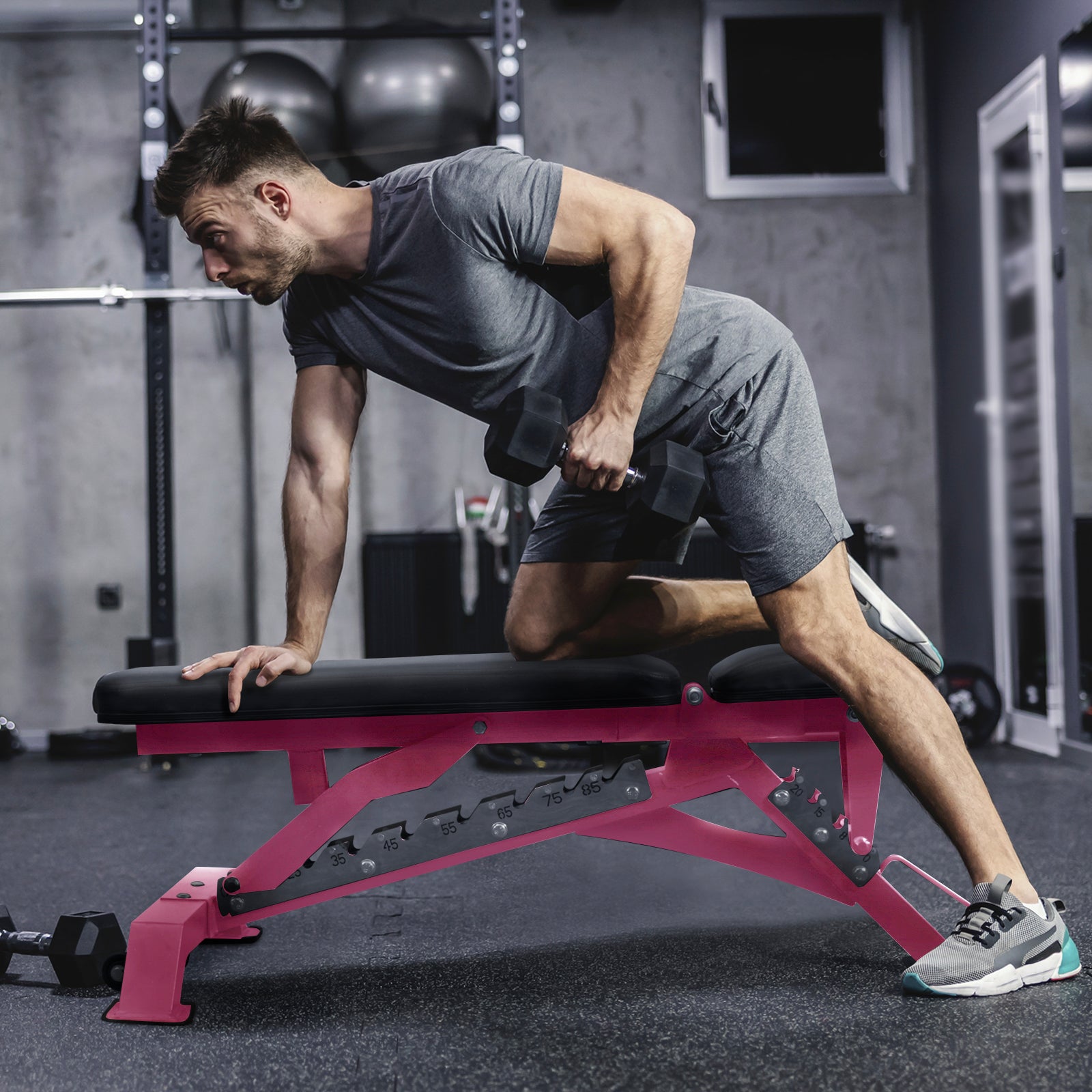 RitFit 1300LB Adjustable Weight Bench BWB01 - Pink - RitFit