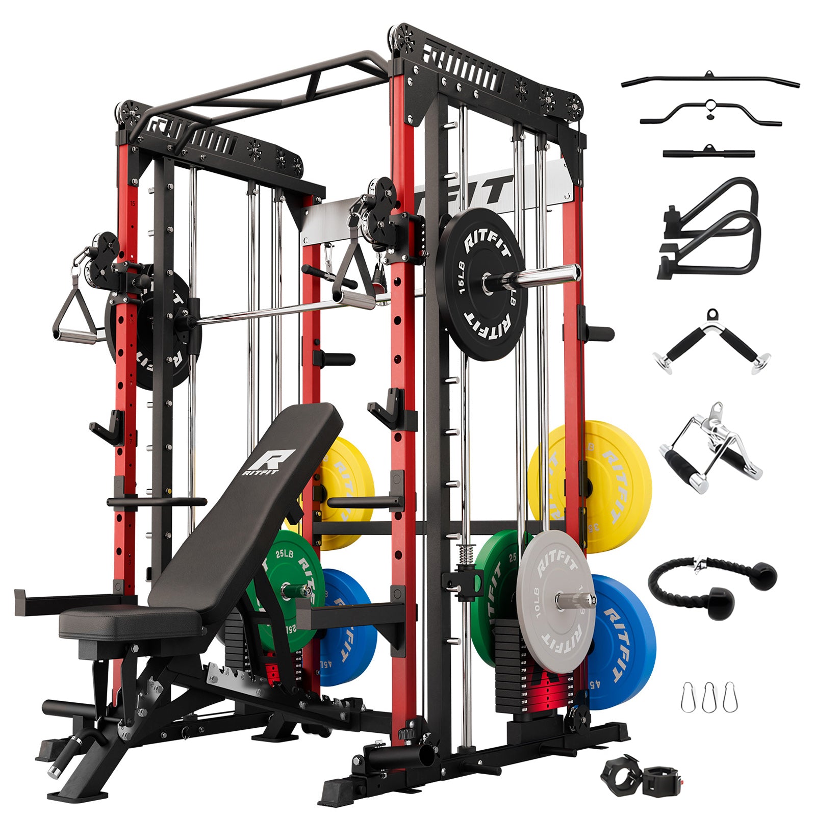 RitFit M1 PRO Smith Machine Weight Stack Home Gym Package
