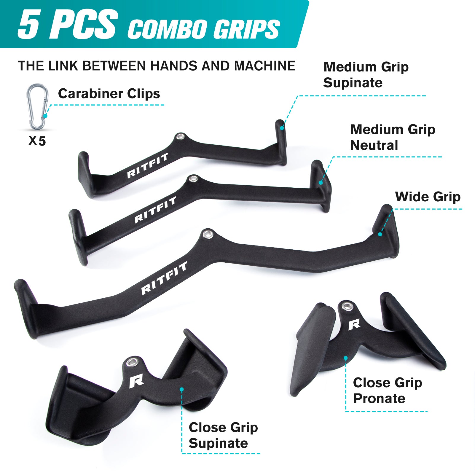 RitFit 5pcs Lat Pulldown Bar Combo - RitFit