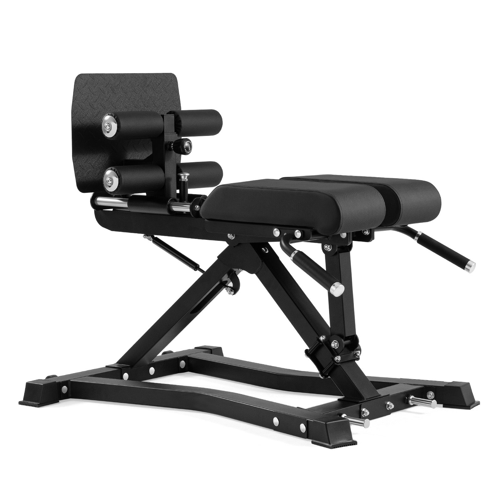 RitFit BE01 adjustable back extension machine for strength training, suitable for home gym use, with padded support and adjustable settings.