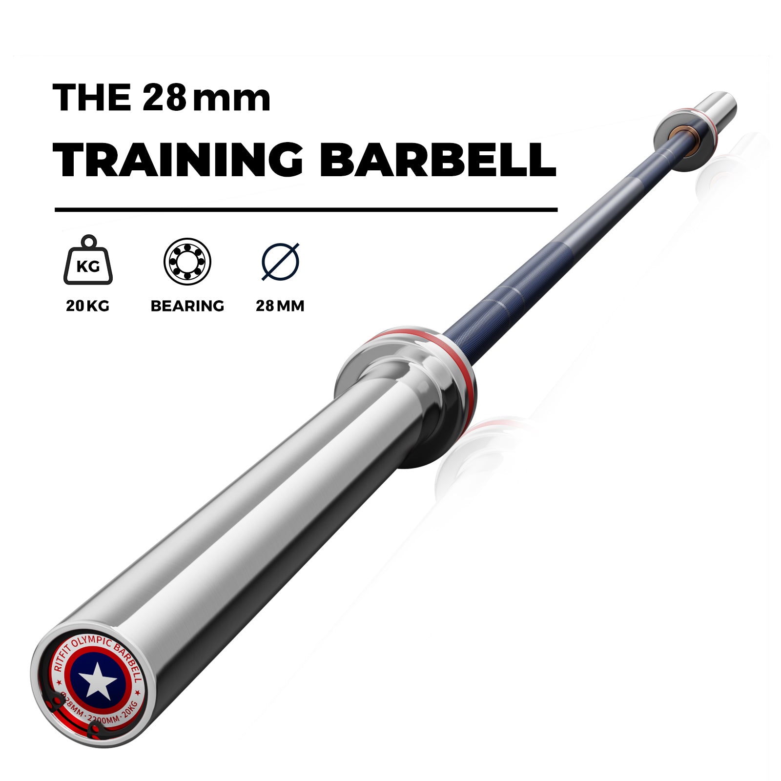 RitFit L2 Olympic Barbell 20KG 28MM - RitFit
