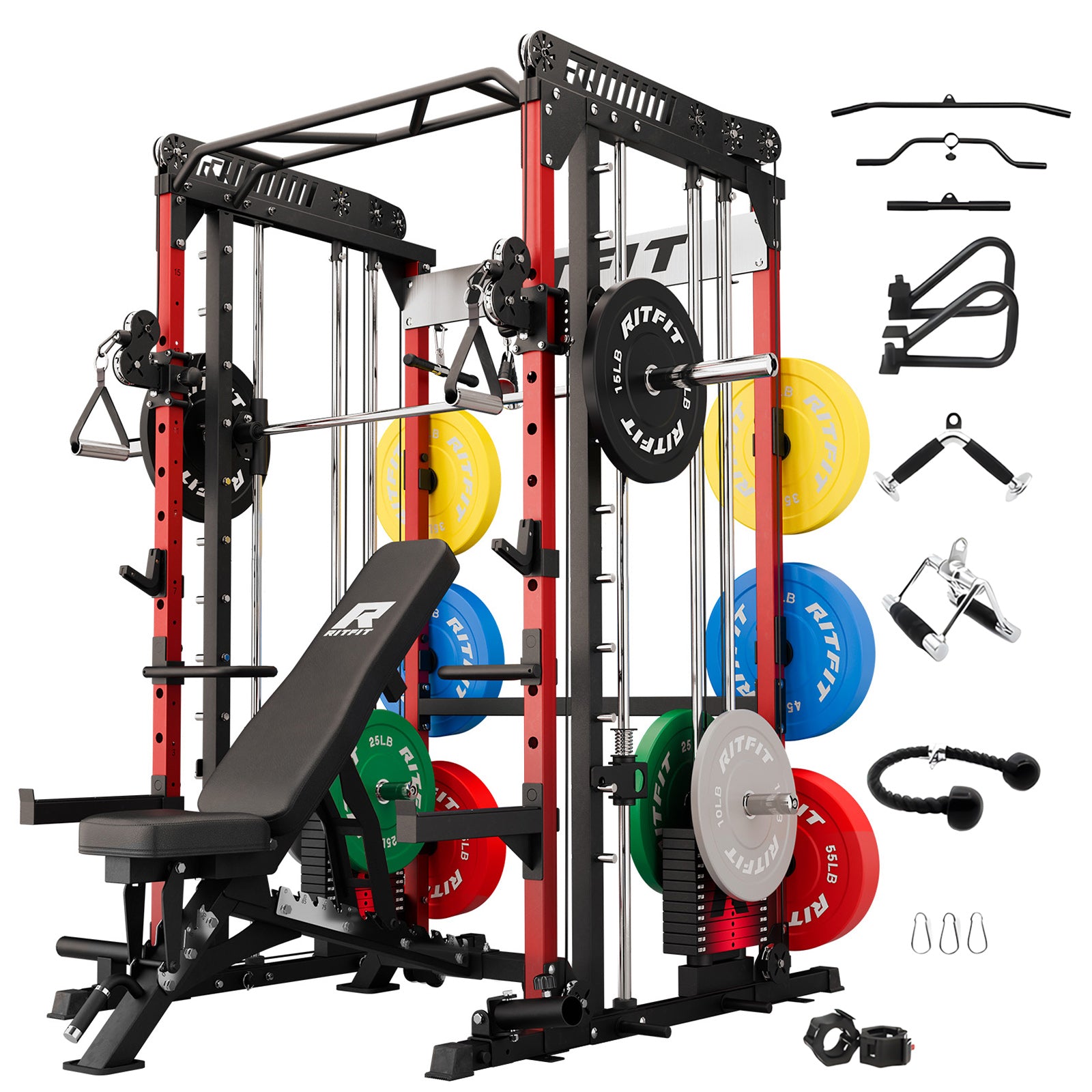 RitFit M1 PRO Smith Machine Weight Stack Home Gym Package