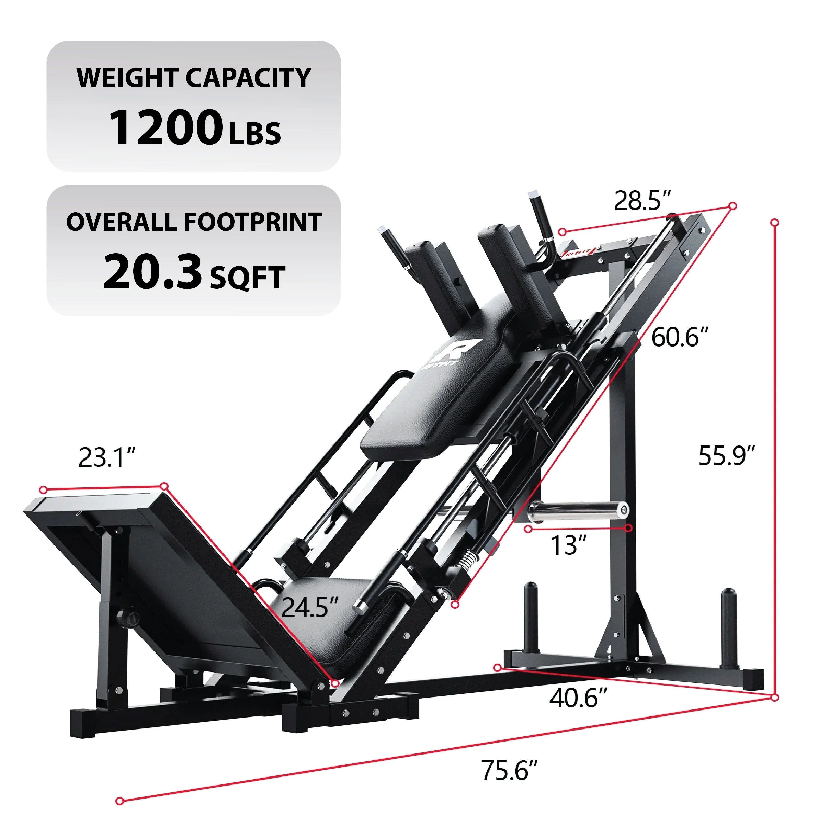 RitFit BLP01 Full Leg Workout Package 3-In-1 Leg Press, Hack Squat, and Calf Raise Set - RitFit