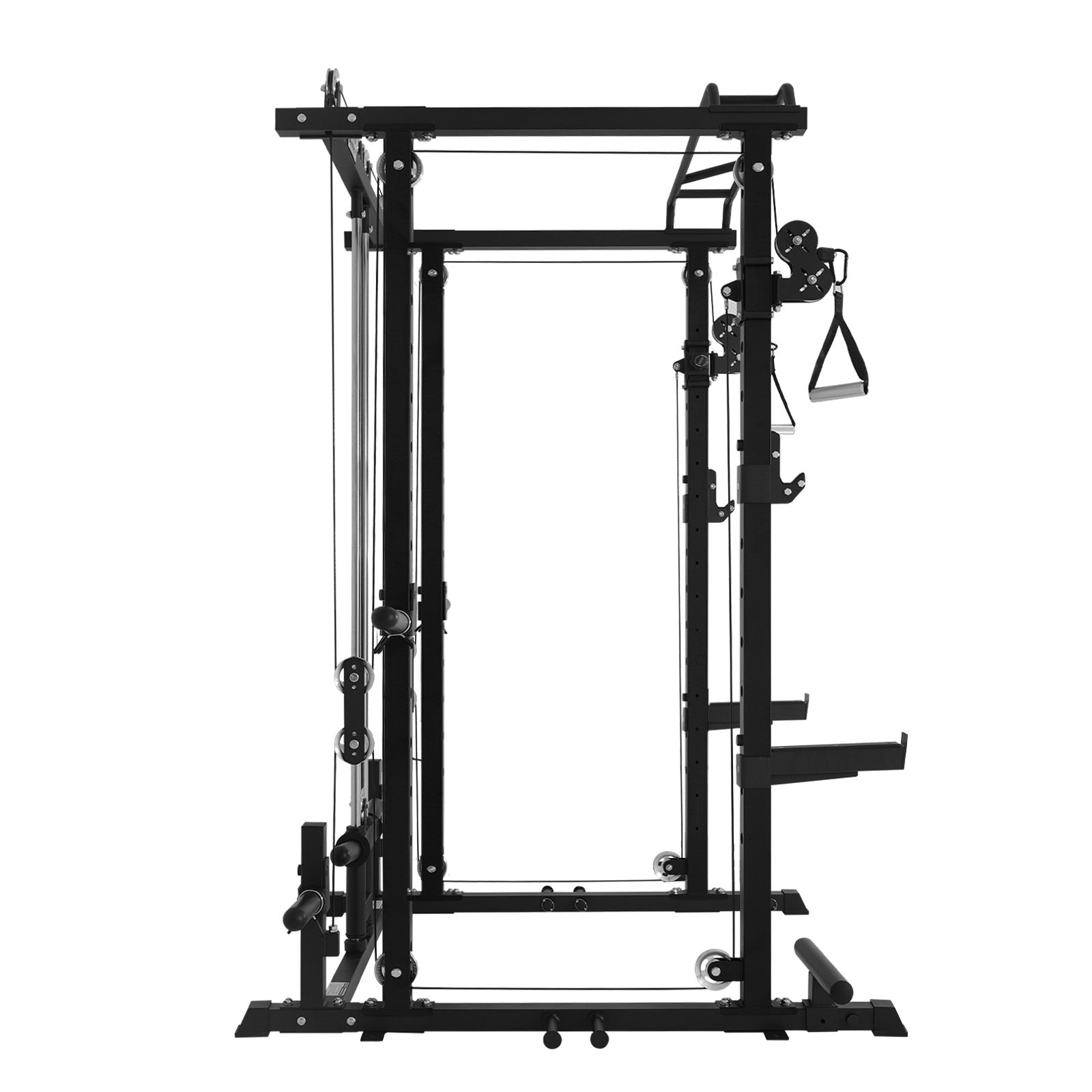 Black fitness equipment frame on a white background